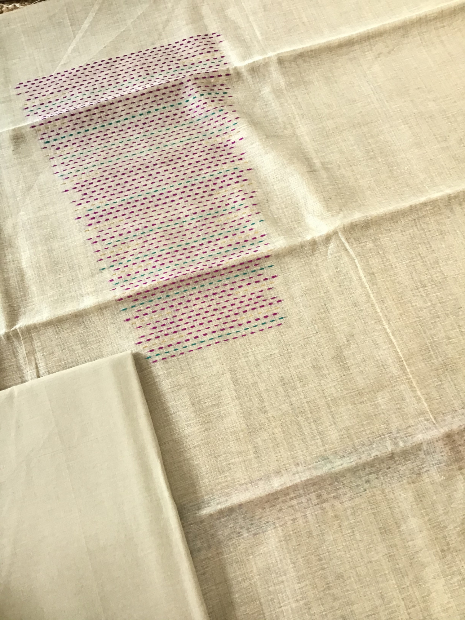 Soft Slub Chanderi Embroidered Suit - Purple