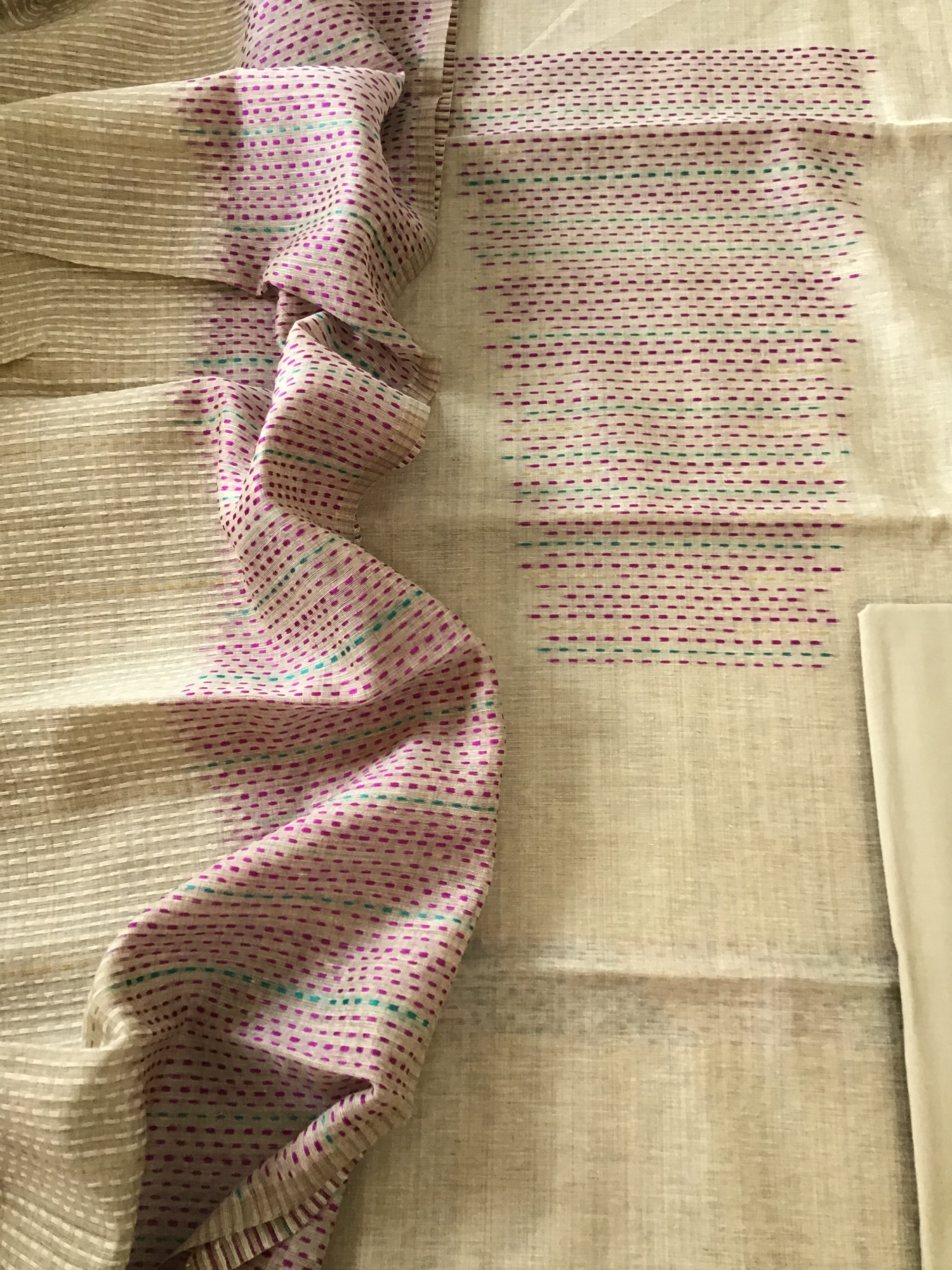 Soft Slub Chanderi Embroidered Suit - Purple