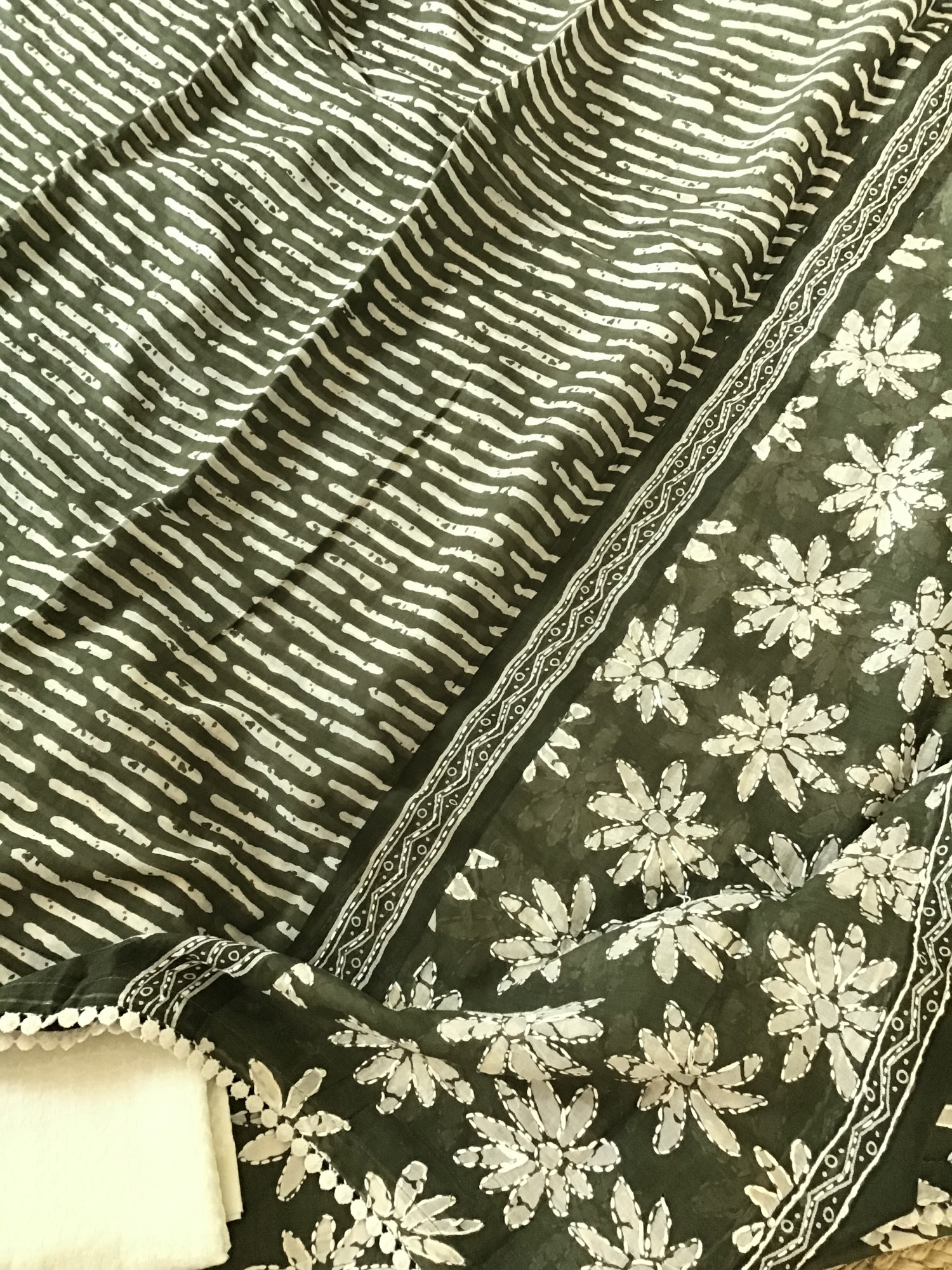 Pure Fine Cotton Printed Embroidered Suit - Green