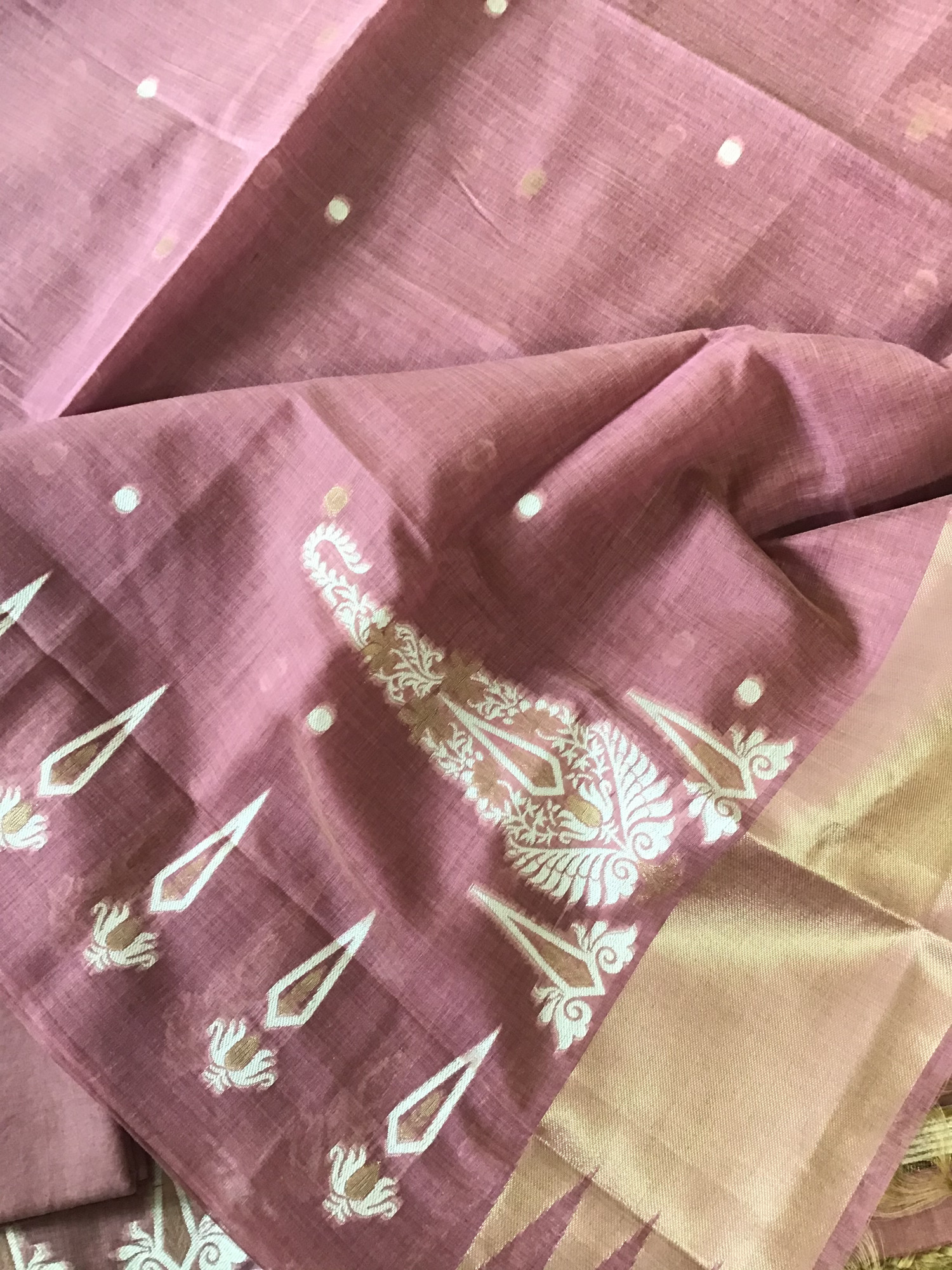 Soft Slub Chanderi Jamdani Weaved Suit - Pink