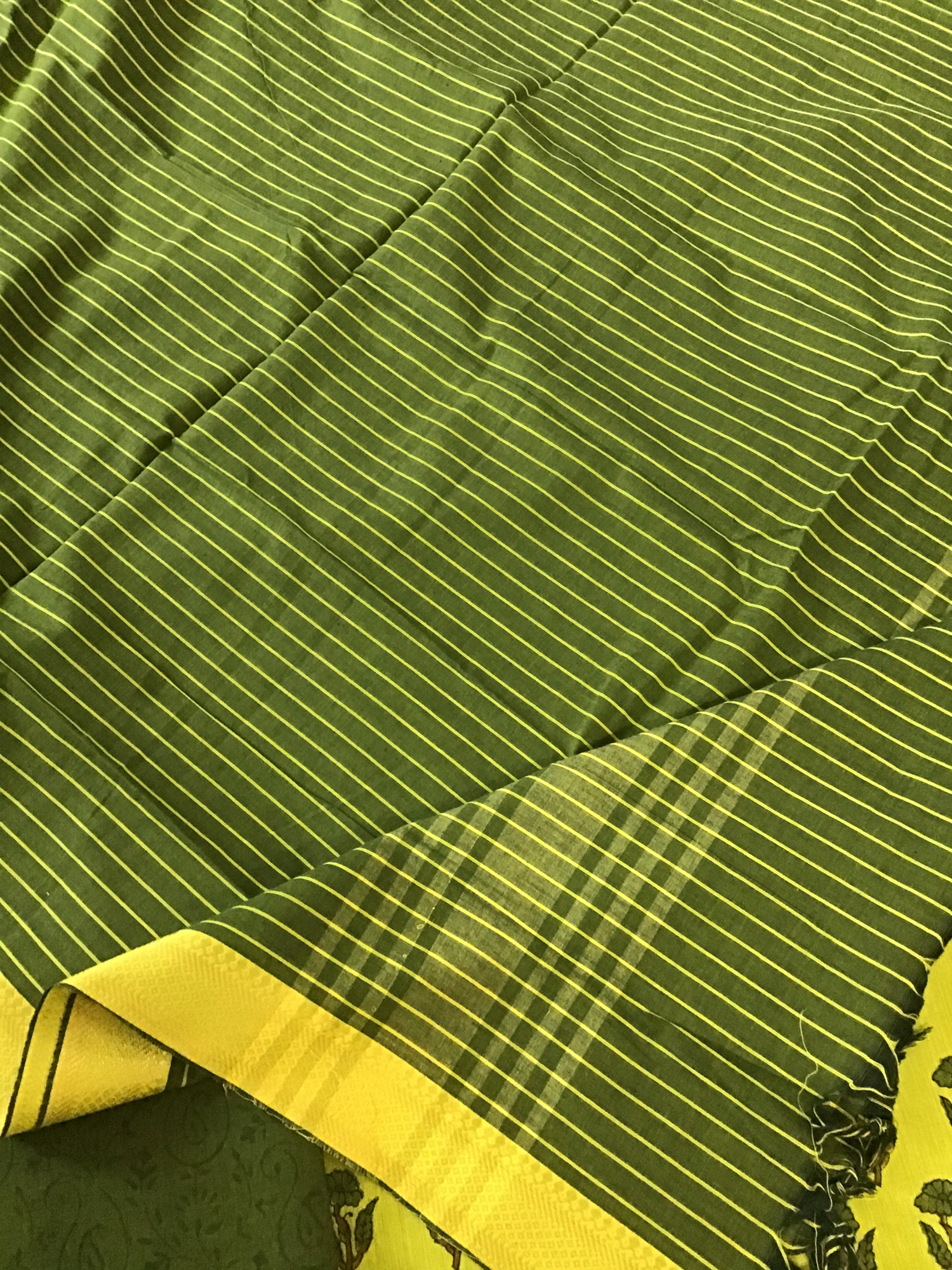 Pure Mangalgiri Cotton Printed Suit - Yellow