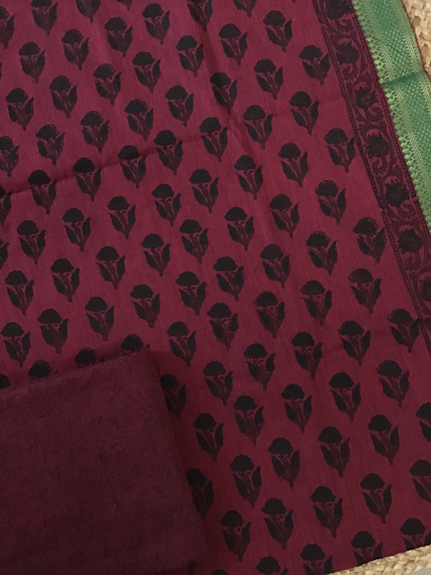 Pure Mangalgiri Cotton Printed Suit - Maroon