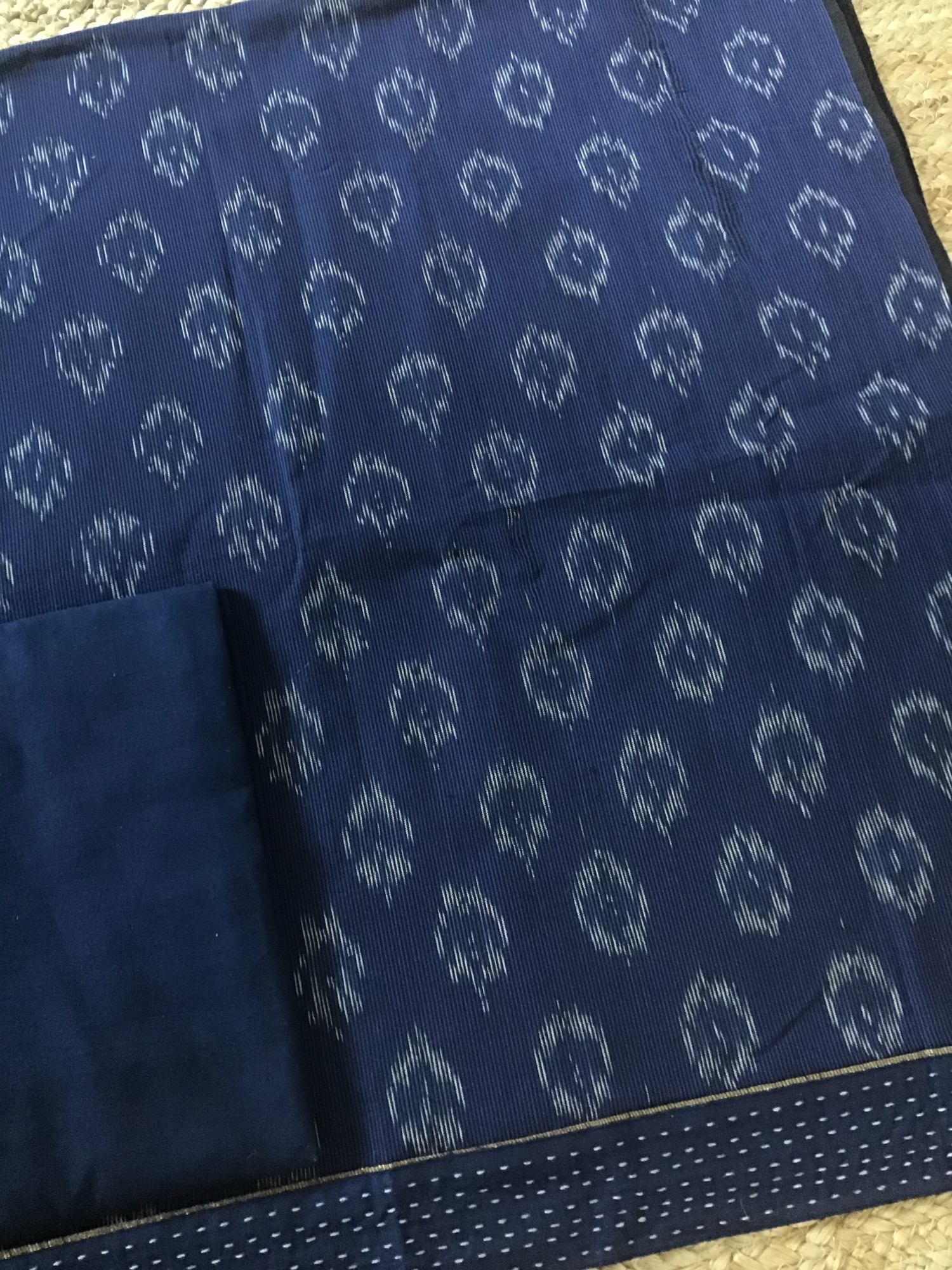 Pure Fine Ikkat Cotton Suit - Blue