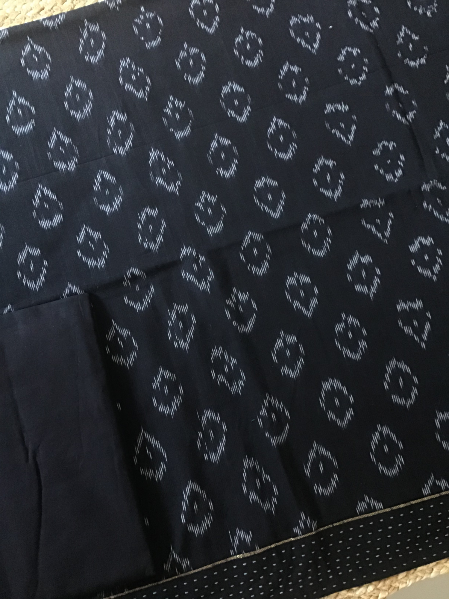 Pure Fine Ikkat Cotton Suit - Black