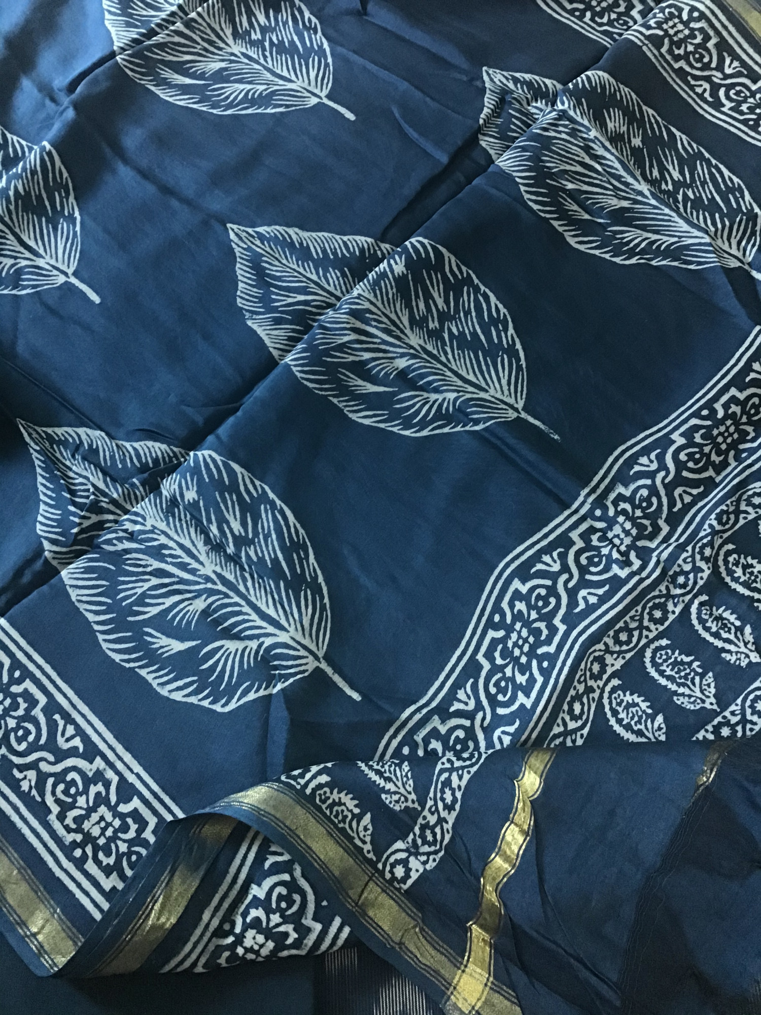 Pure Fine Ikkat Cotton Suit - Blue