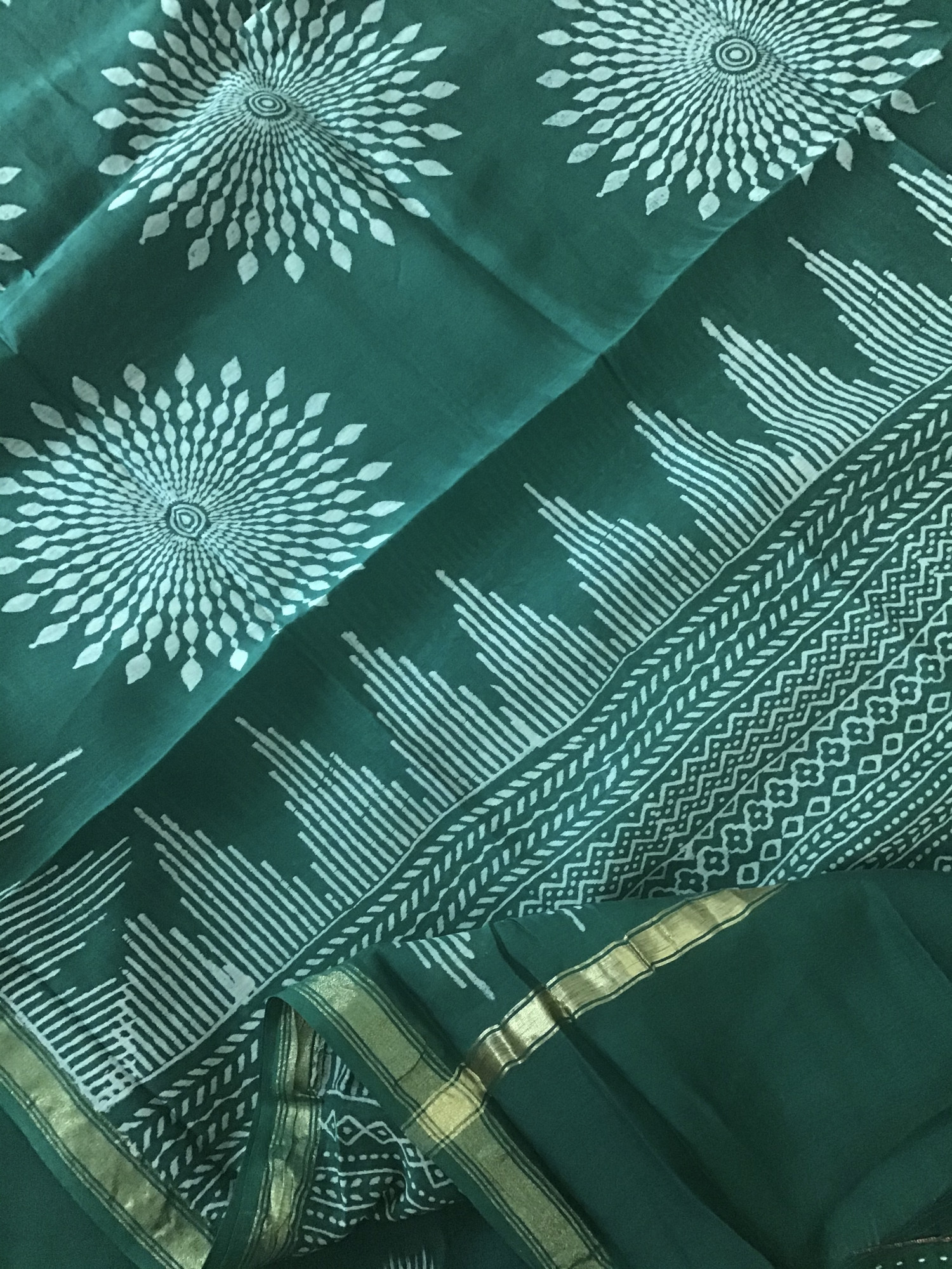 Pure Fine Ikkat Cotton Suit - Green