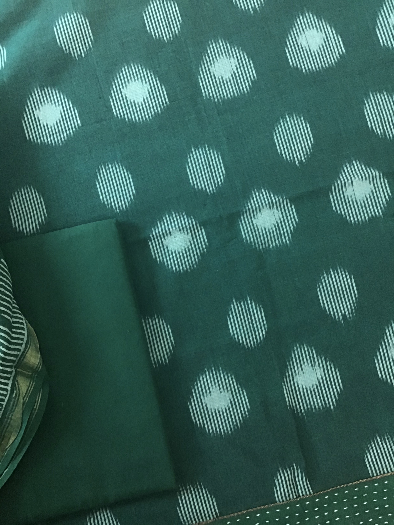 Pure Fine Ikkat Cotton Suit - Green