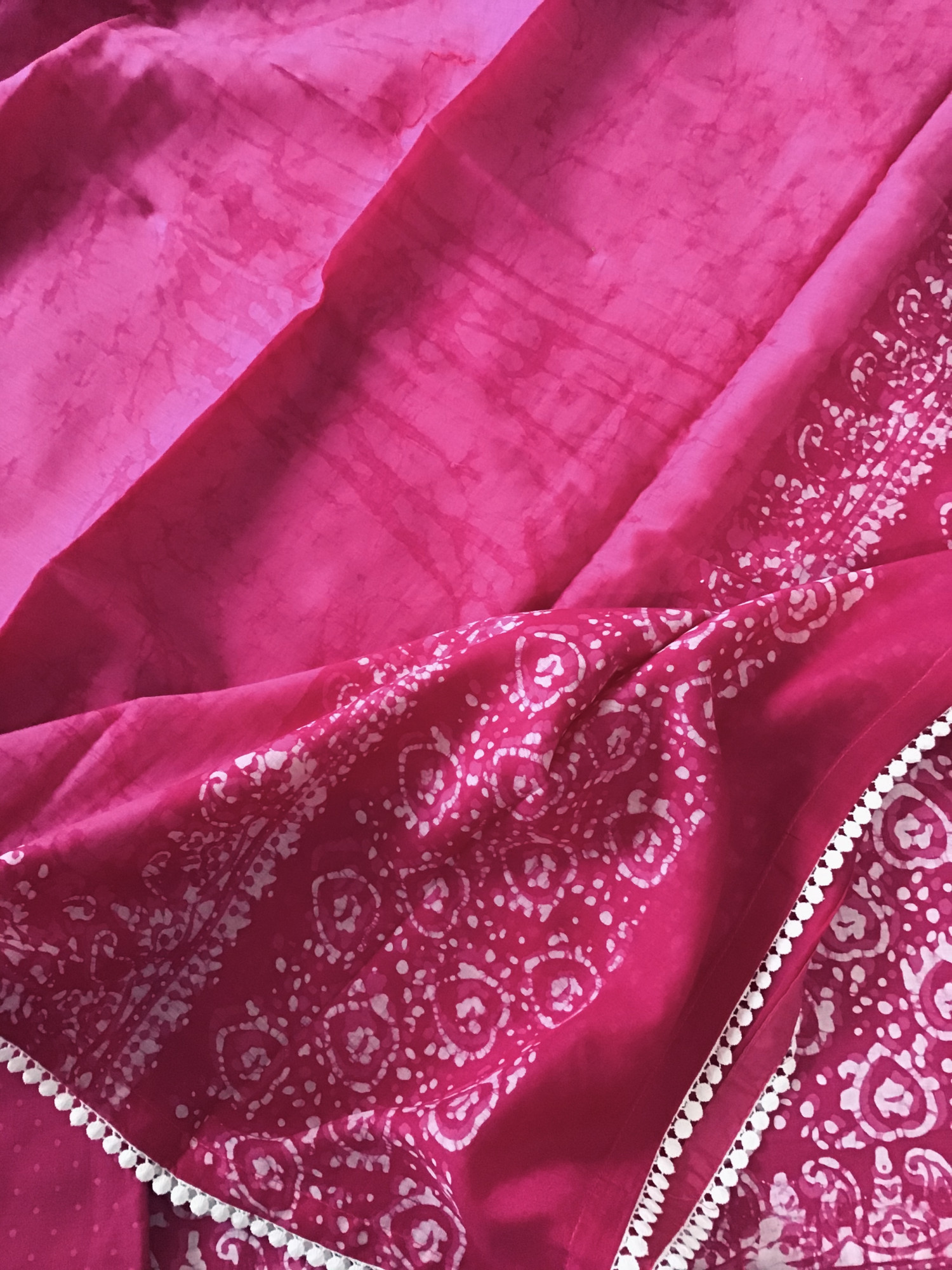 Pure Fine Cotton Batik Printed Suit - Pink