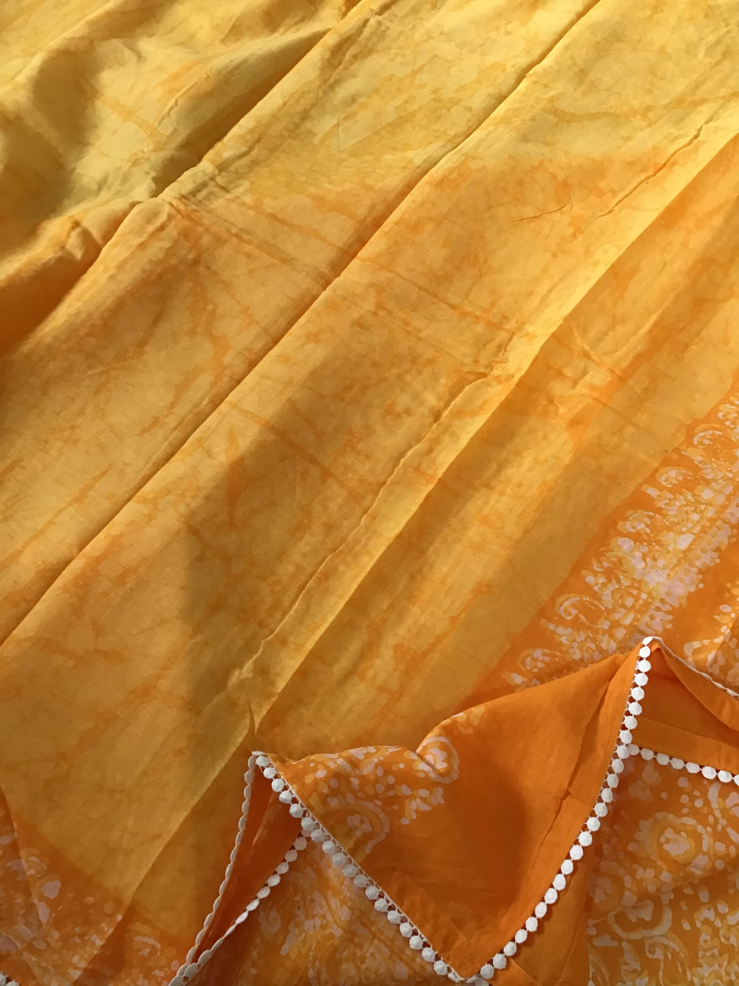 Pure Fine Cotton Batik Printed Suit - Yellow