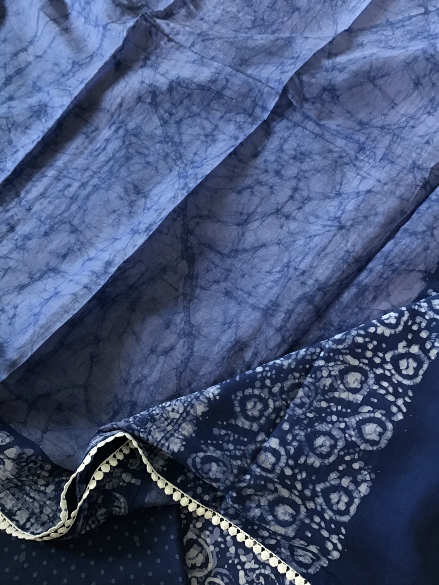 Pure Fine Cotton Batik Printed Suit - Blue