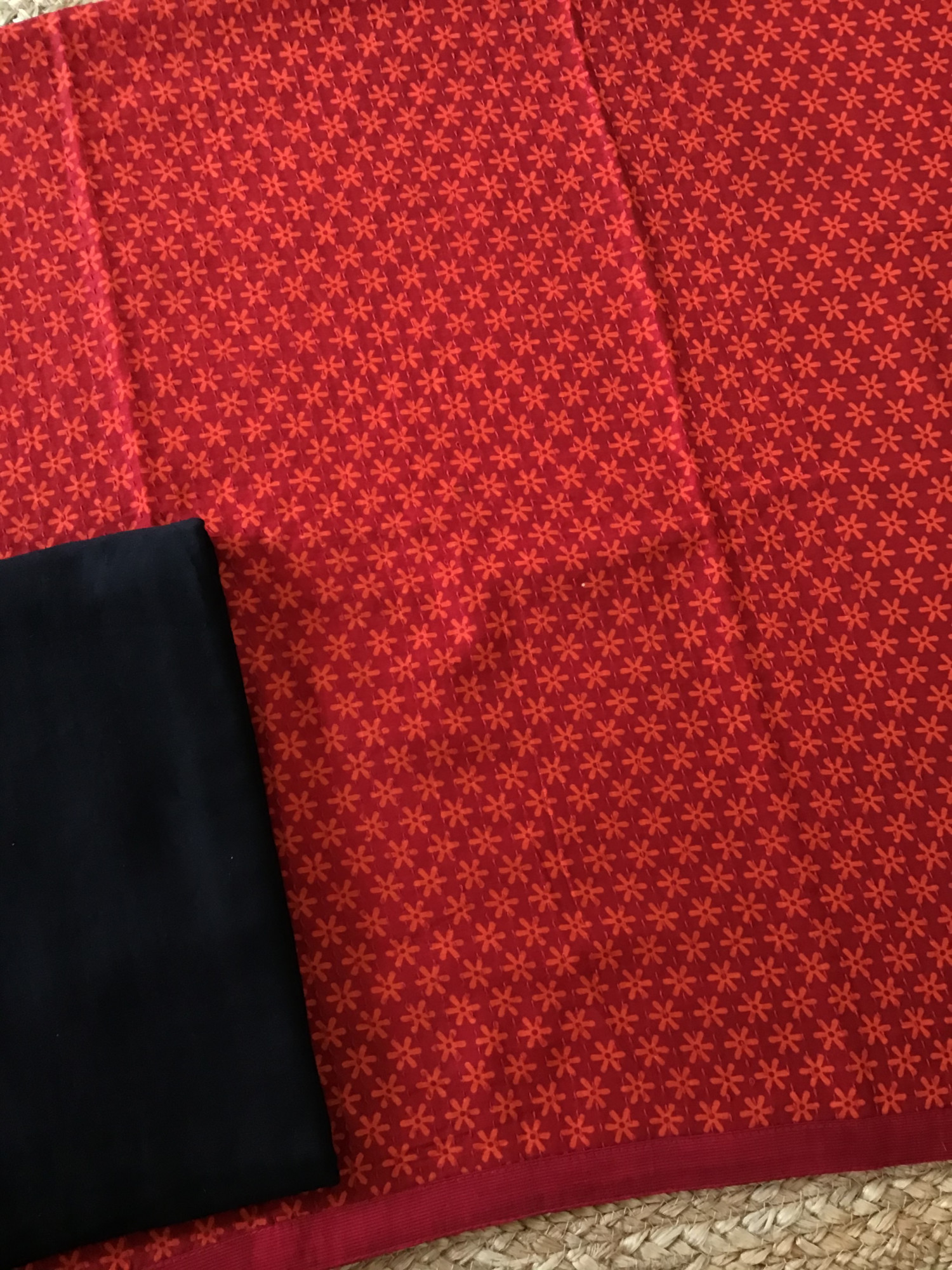 Pure Fine Muslin Printed Embroidered Suit - Orange