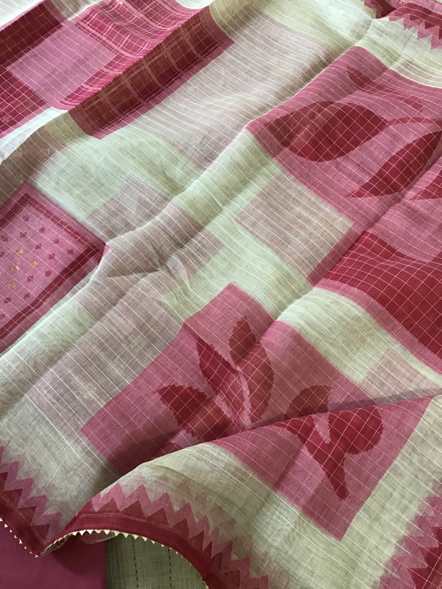 Soft Slub Chanderi Embroidered Suit - BeigePink