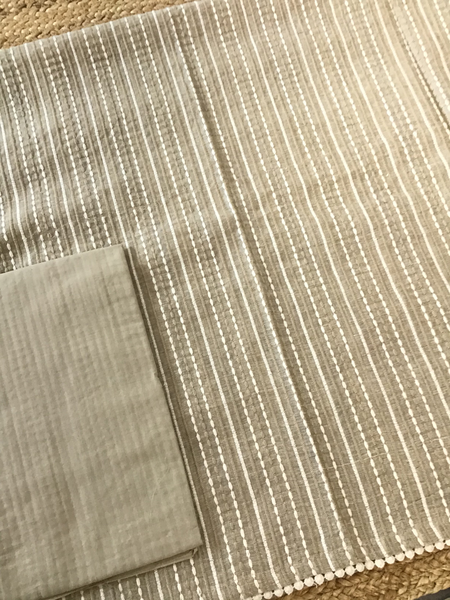 Soft Slub Chanderi Embroidered Suit - Beige