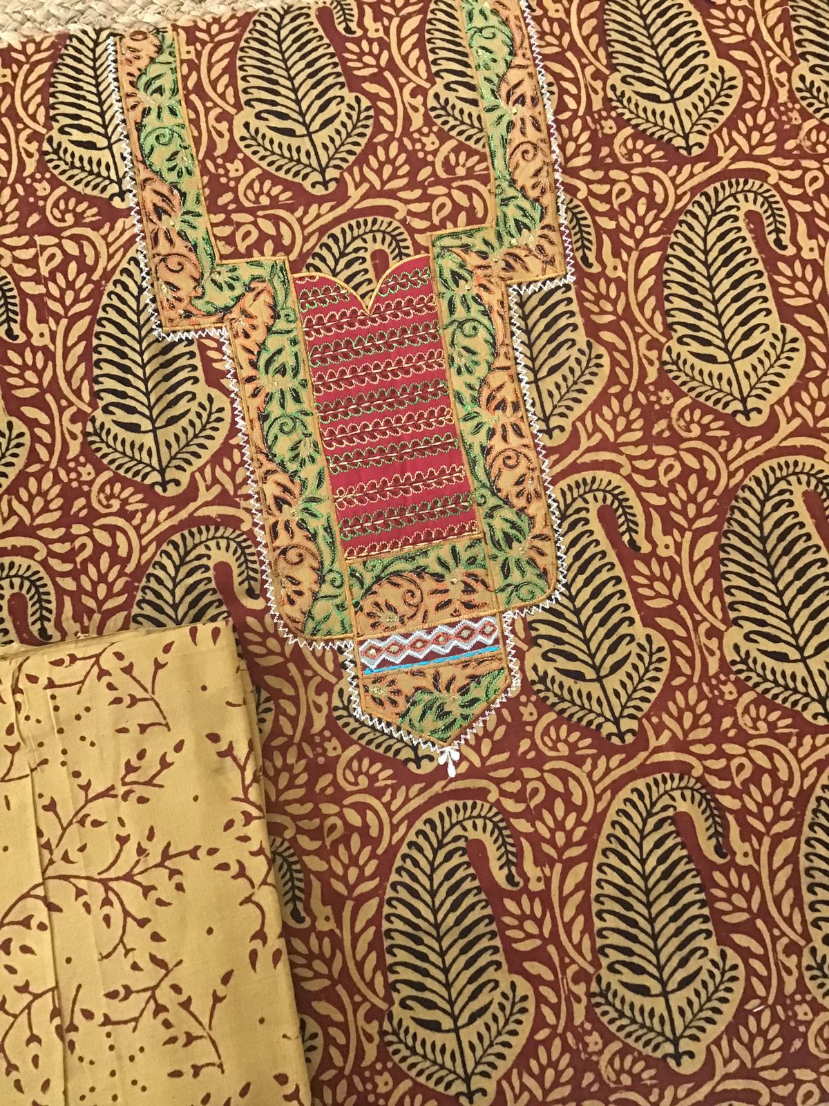 Pure Cotton Bagh Printed Embroidered Suit - Orangish Yellow