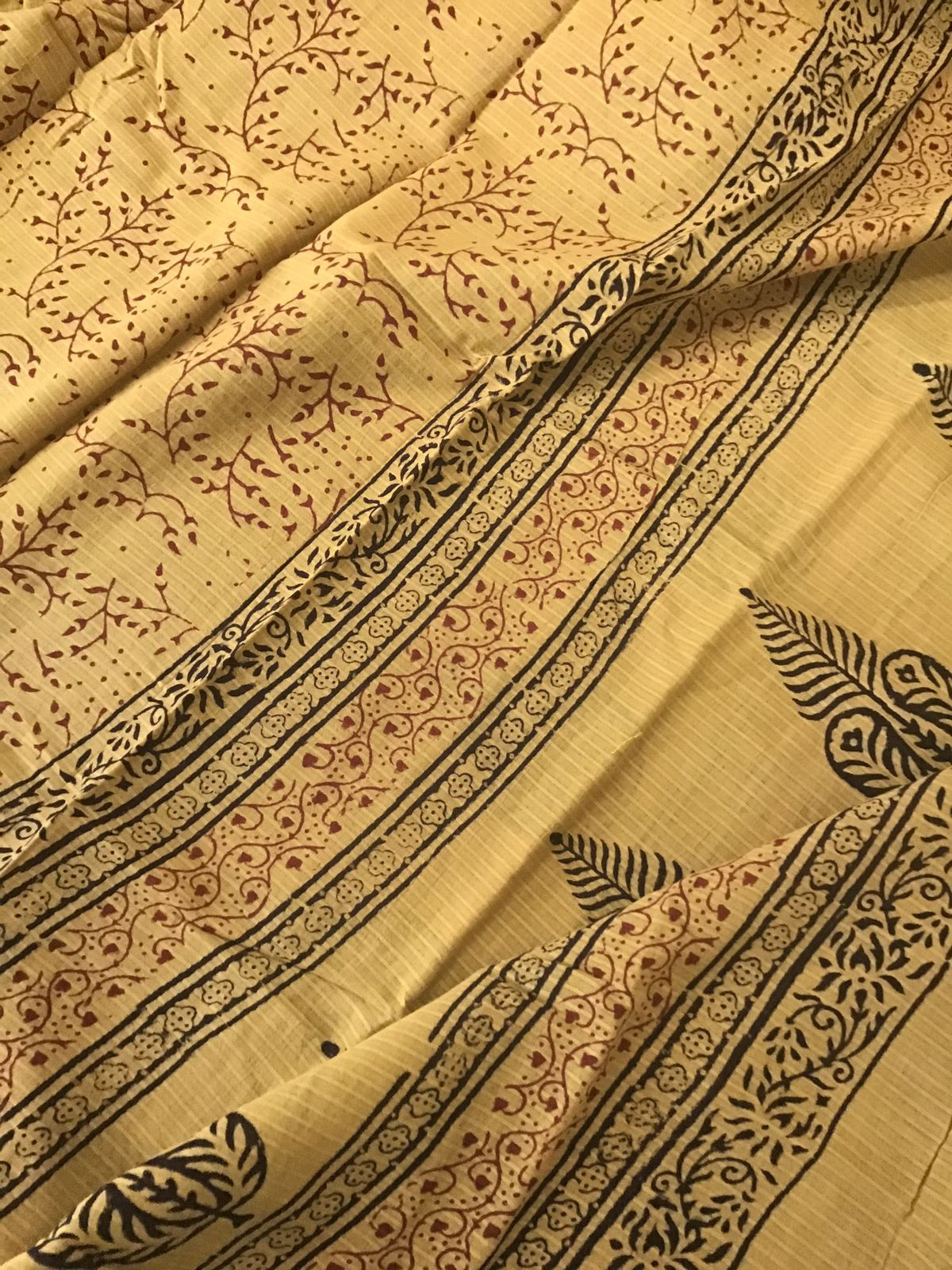 Pure Cotton Bagh Printed Embroidered Suit - Orangish Yellow