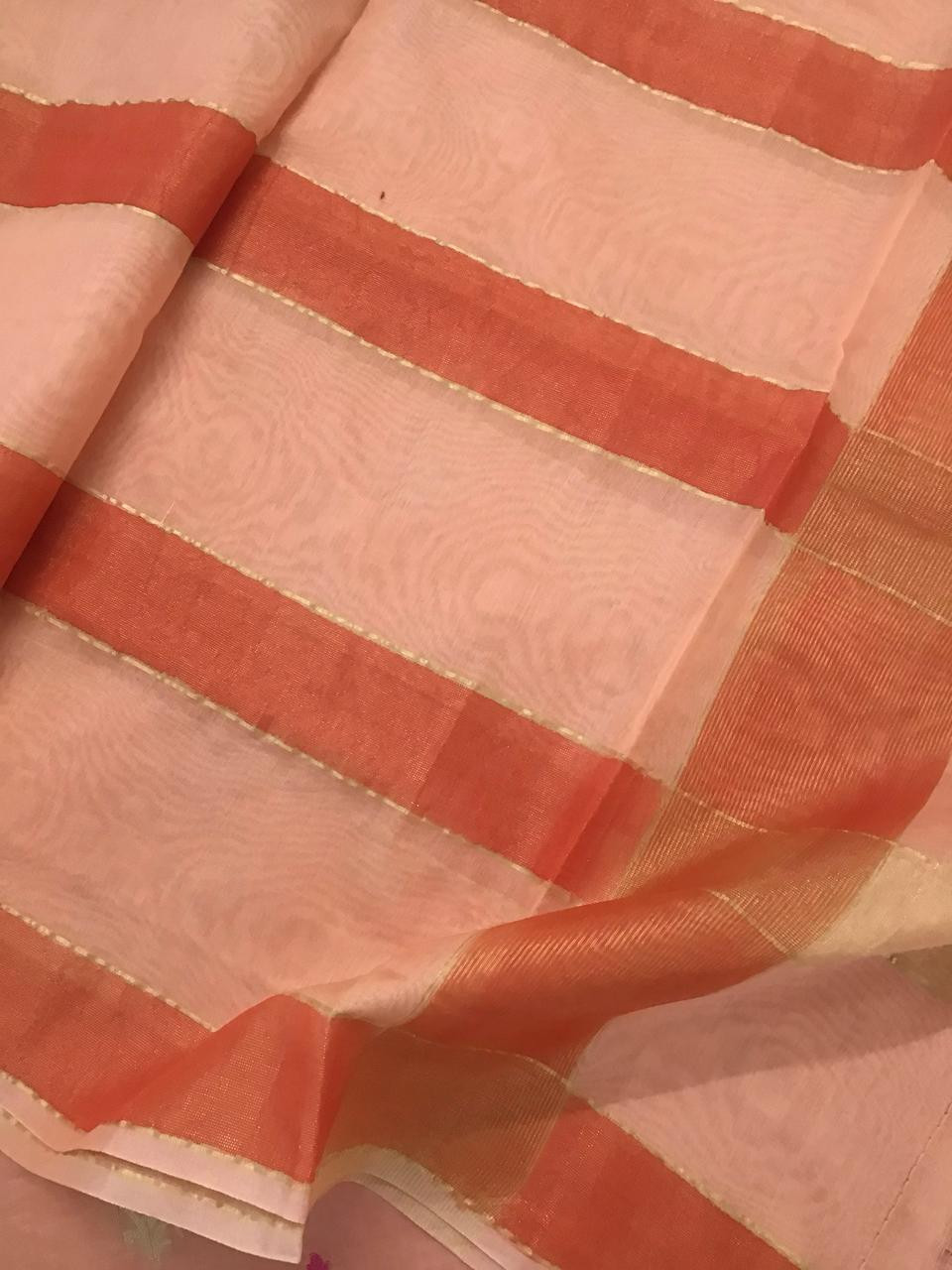 Soft Chanderi Banarasi Weaved Suit - Peach