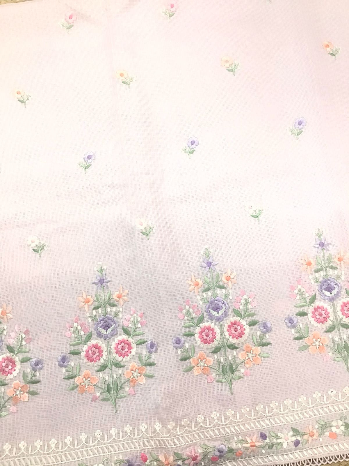 Soft Kota Silk Embroidered Suit - Pink