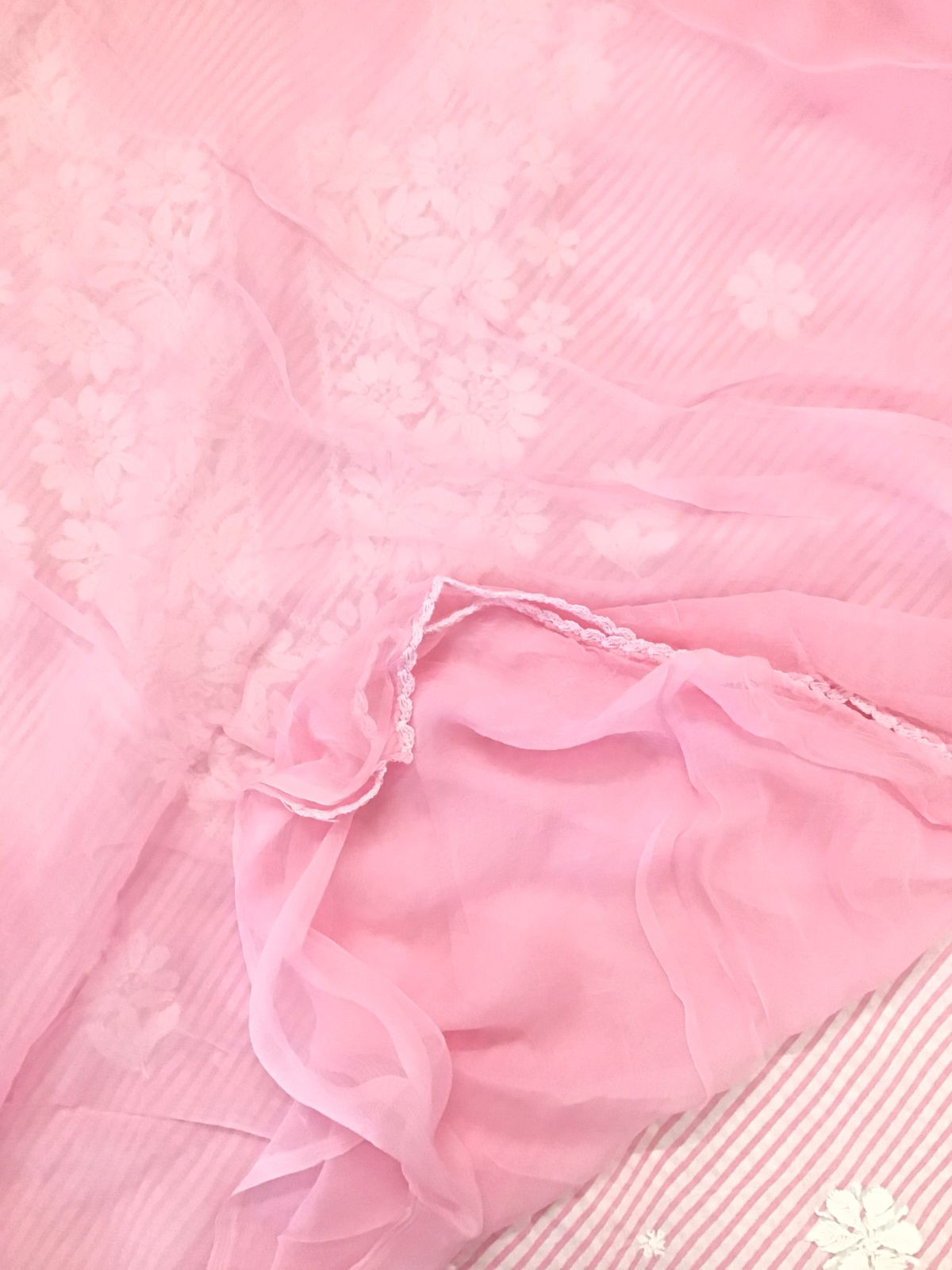 Pure Cotton Printed Chikankari Work Suit - Pink