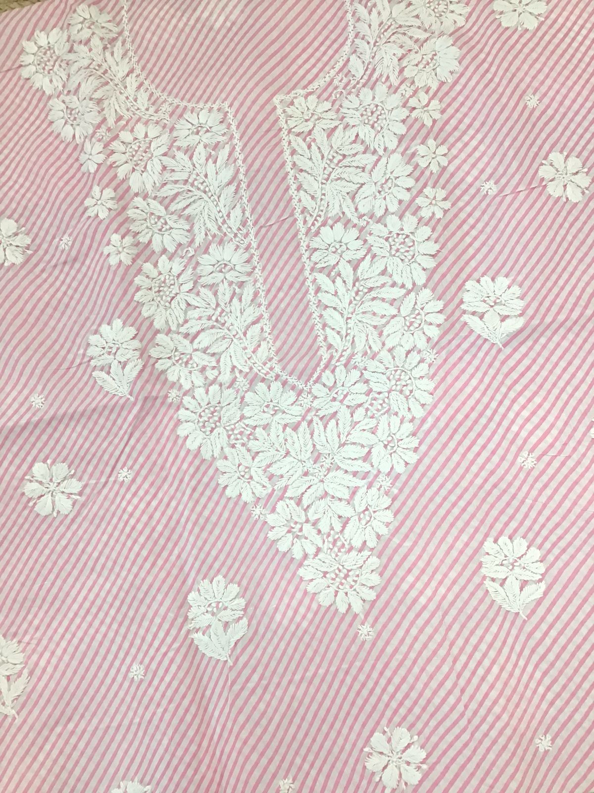 Pure Cotton Printed Chikankari Work Suit - Pink