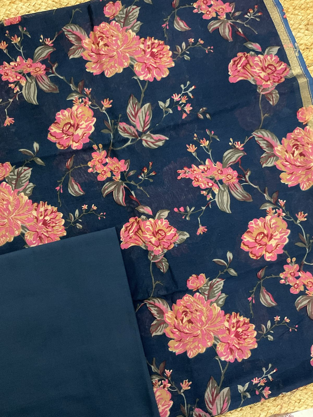 Pure Maheshwari Printed Suit - Blue