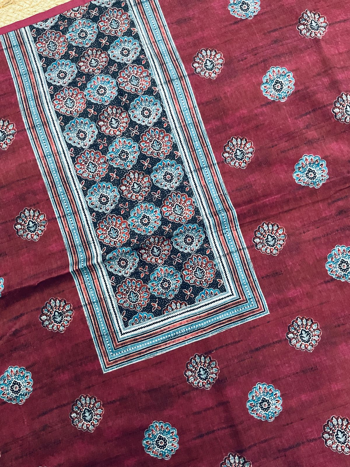 Pure Lawn Cotton Printed Suit - Maroonish Wine