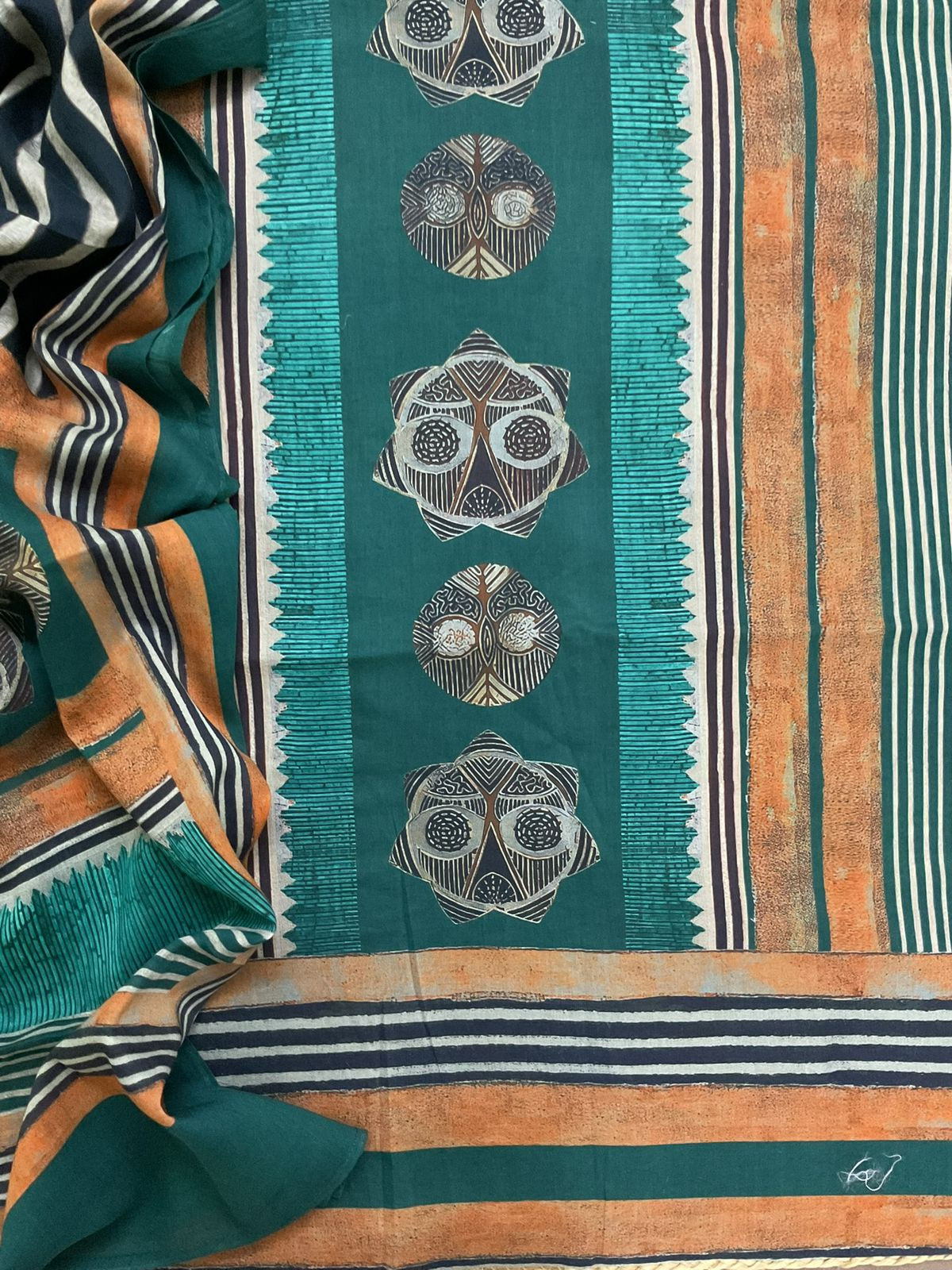 Pure Mul Cotton Printed Suit - Green