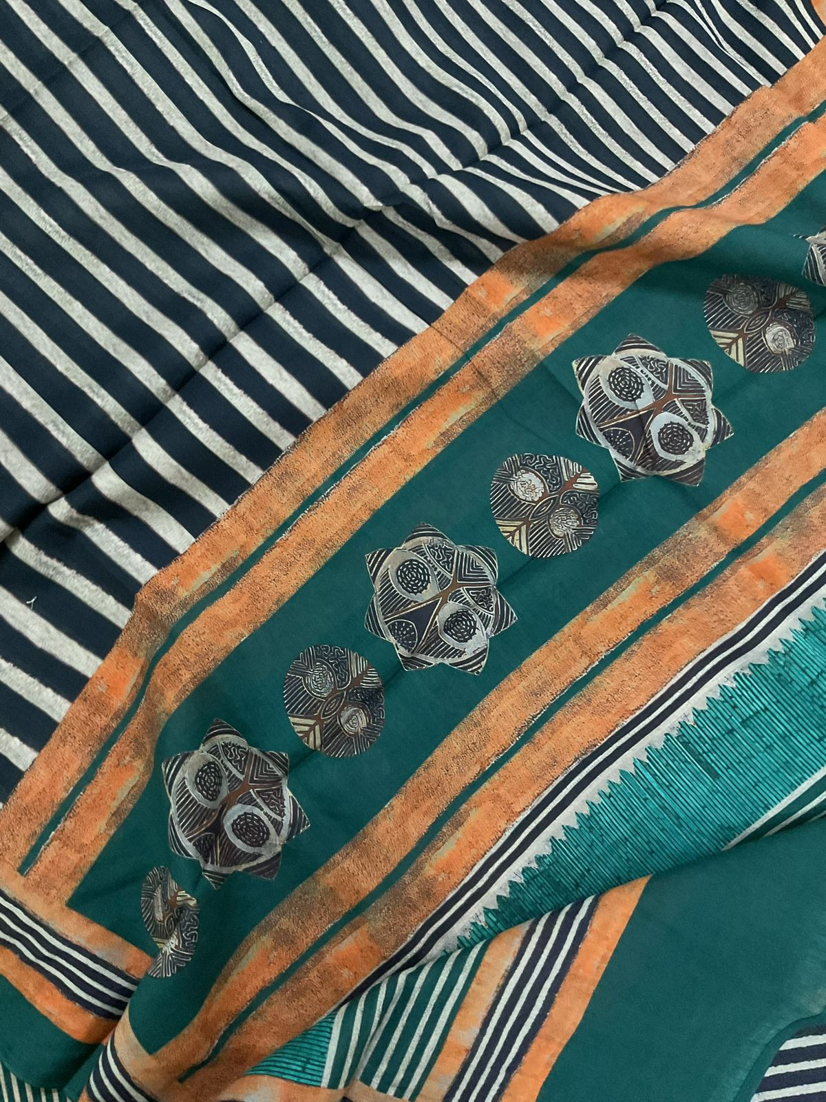 Pure Mul Cotton Printed Suit - Green