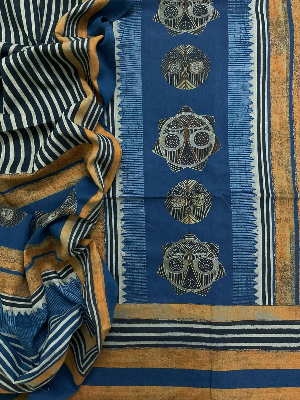 Pure Mul Cotton Printed Suit - Blue