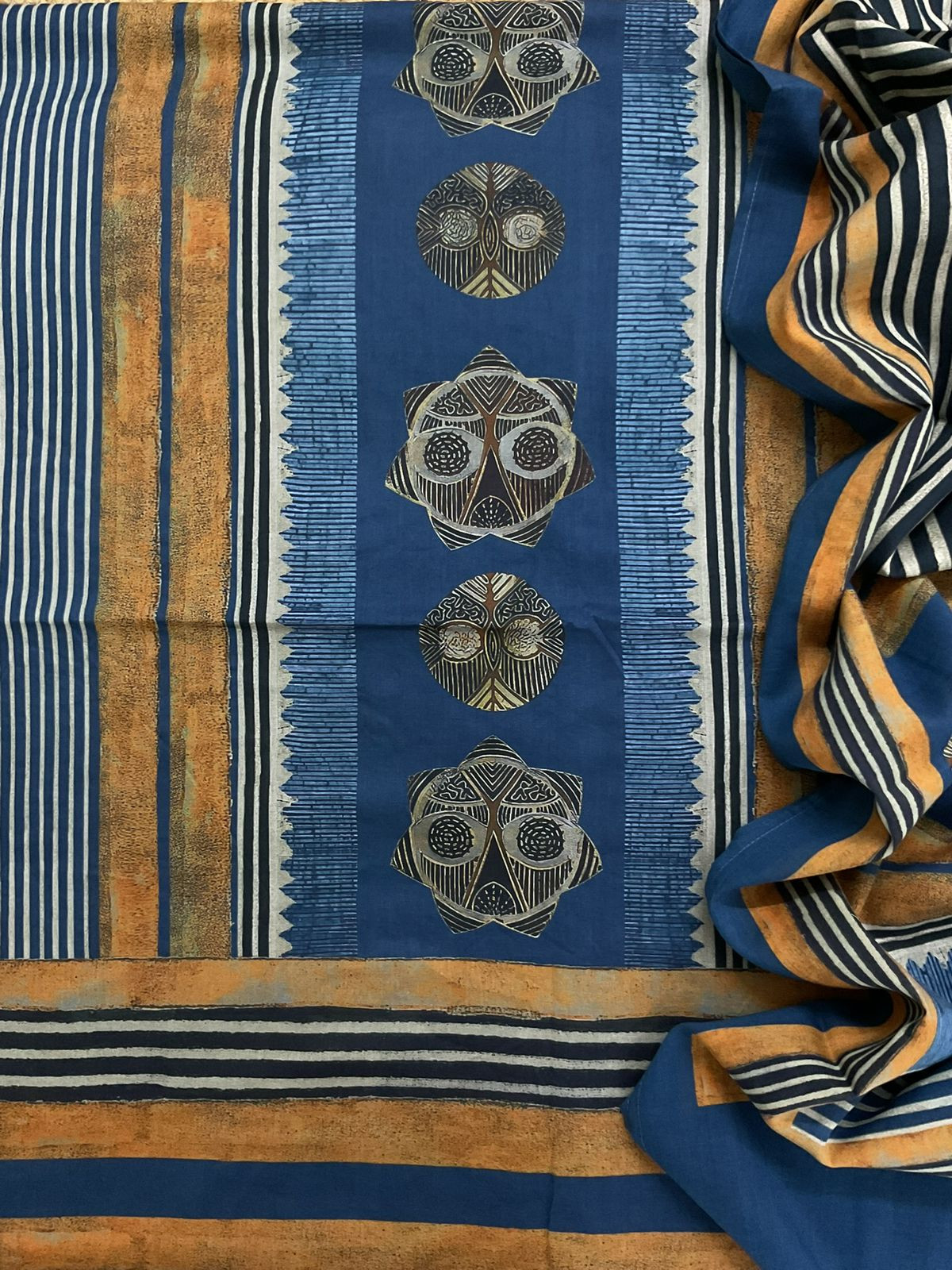 Pure Mul Cotton Printed Suit - Blue