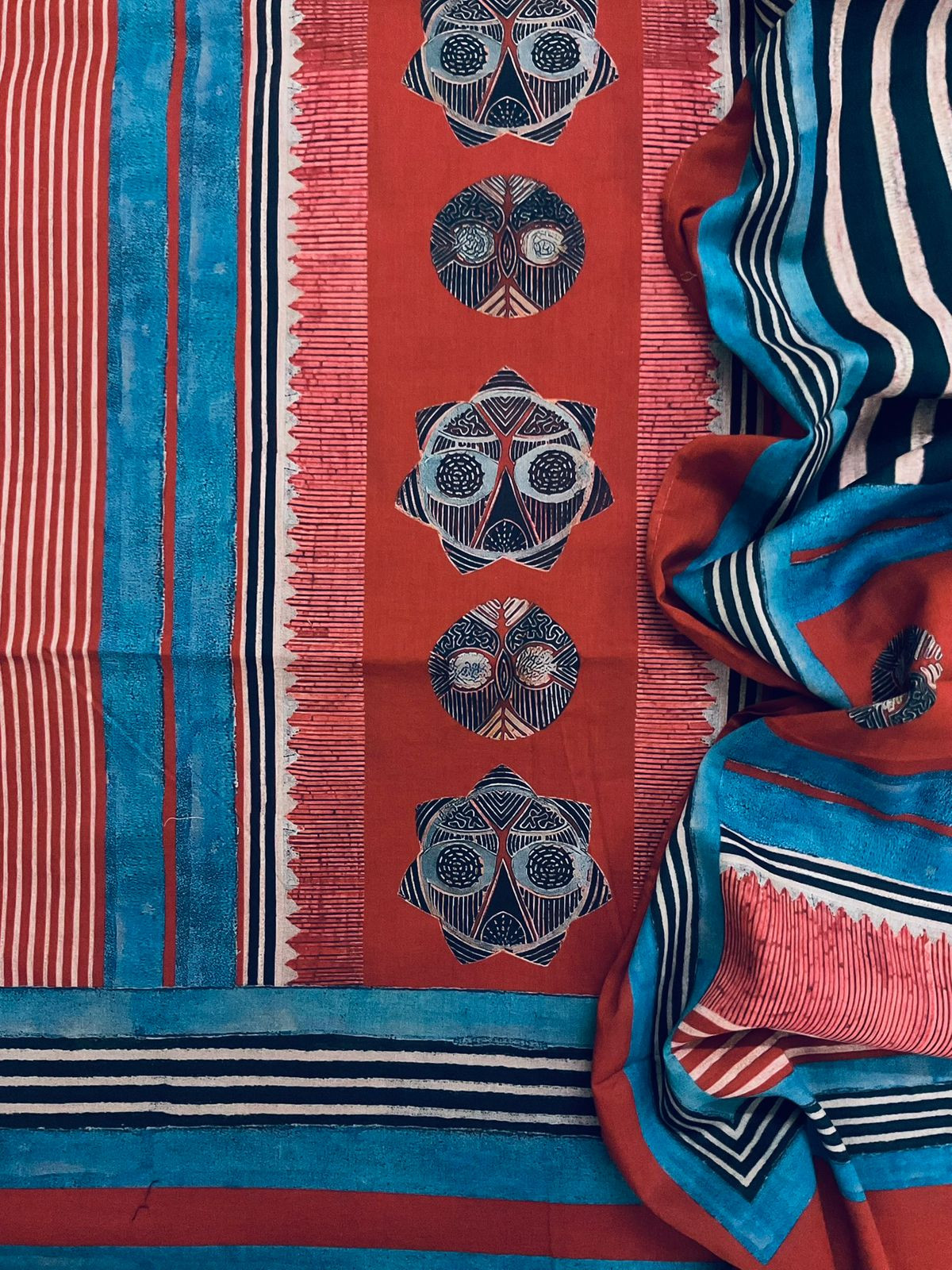 Pure Mul Cotton Printed Suit - Red