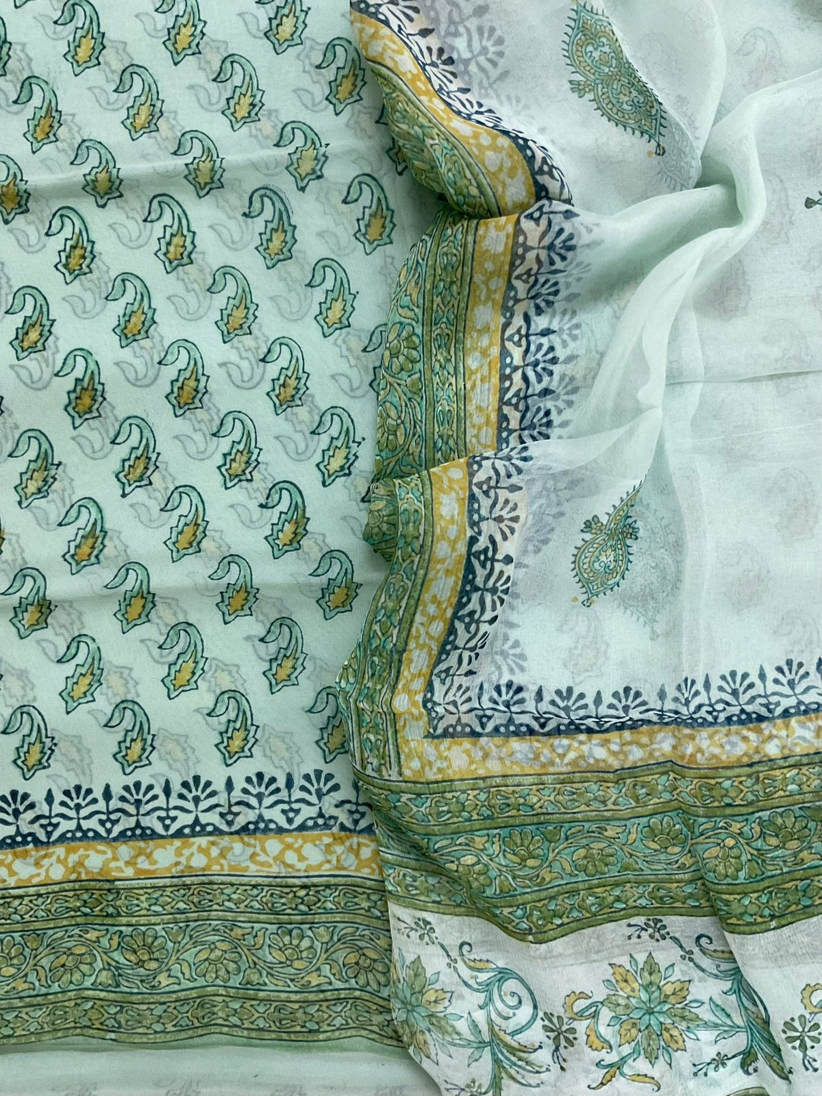 Soft Fine Georgette Printed Suit - Green