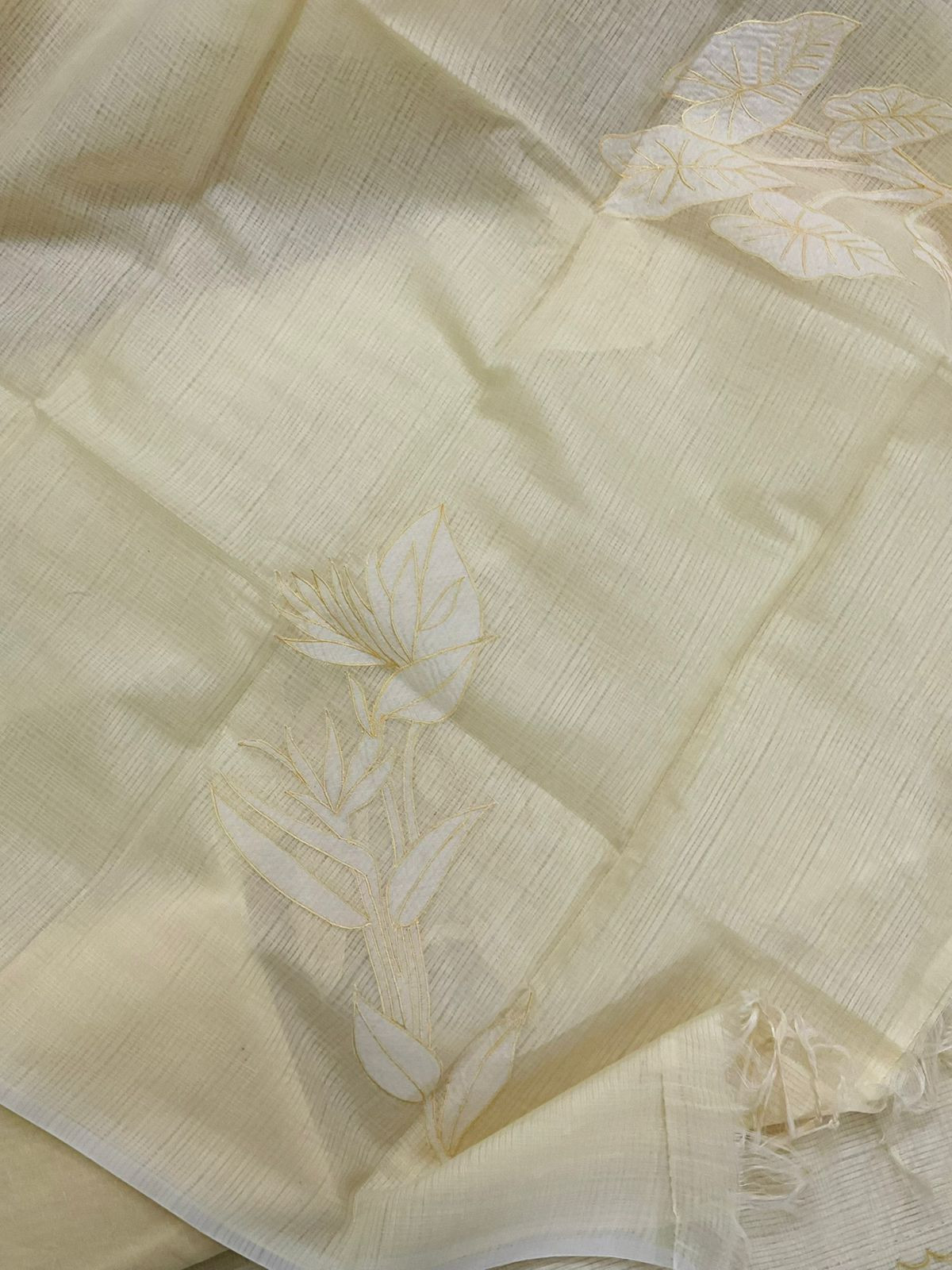 Soft Kota Silk Embroidered Suit - Yellow
