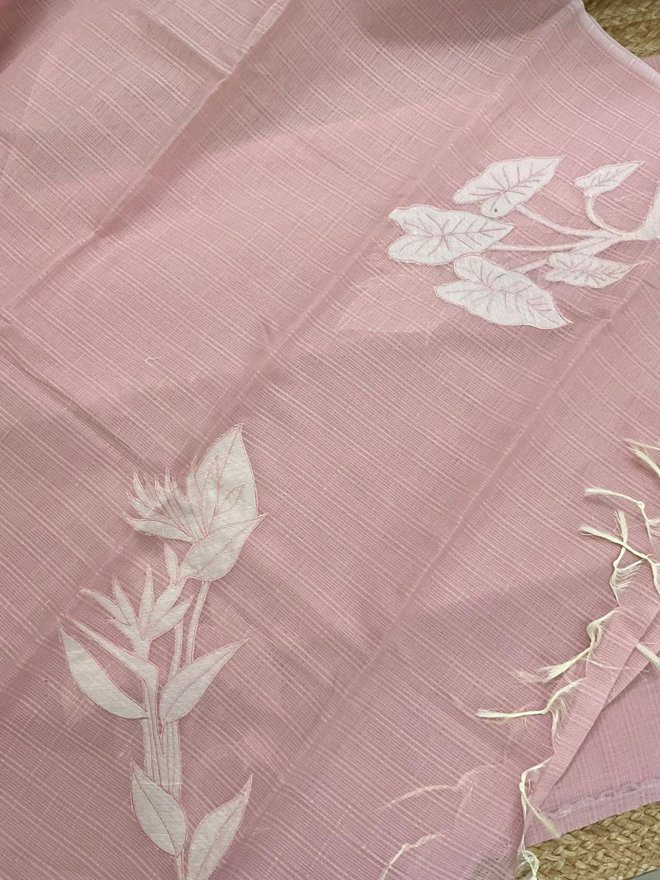 Soft Kota Silk Embroidered Suit - Pink