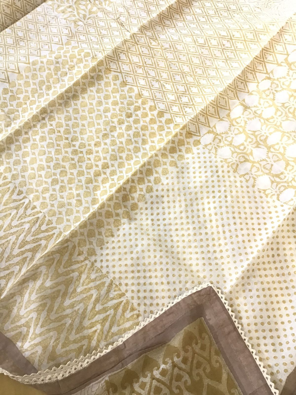 Pure Cotton Printed Embroidered Suit - Yellow