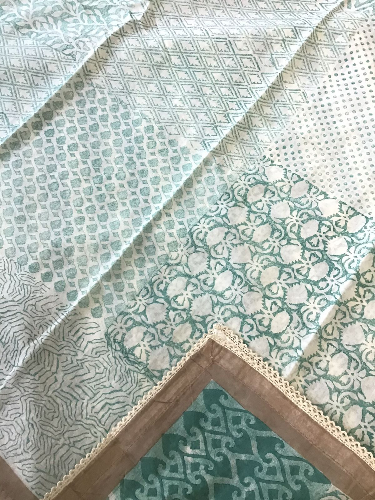 Pure Cotton Printed Embroidered Suit - Blue