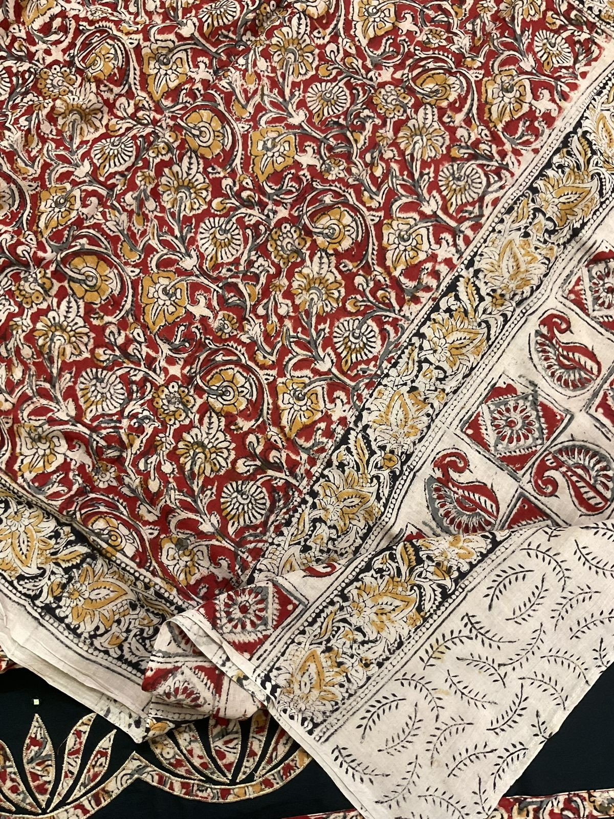 Pure Cotton Printed Embroidered Suit - Black