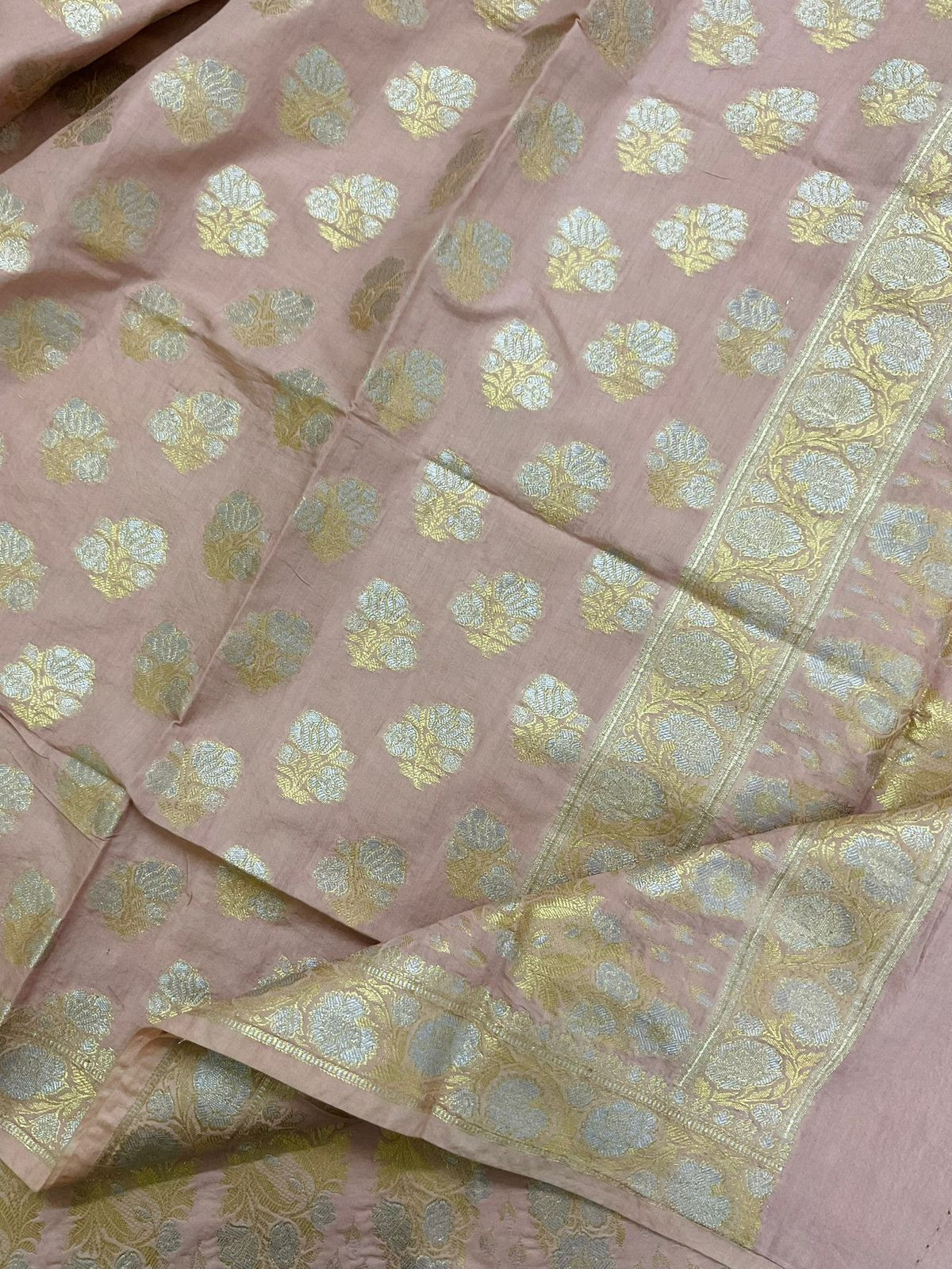 Soft Chanderi Banarasi Weaved Suit - Onion Pink
