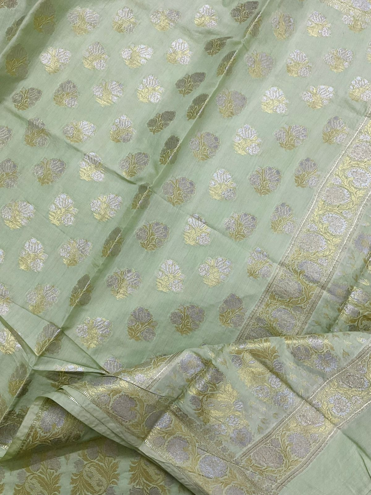 Soft Chanderi Banarasi Weaved Suit - Green