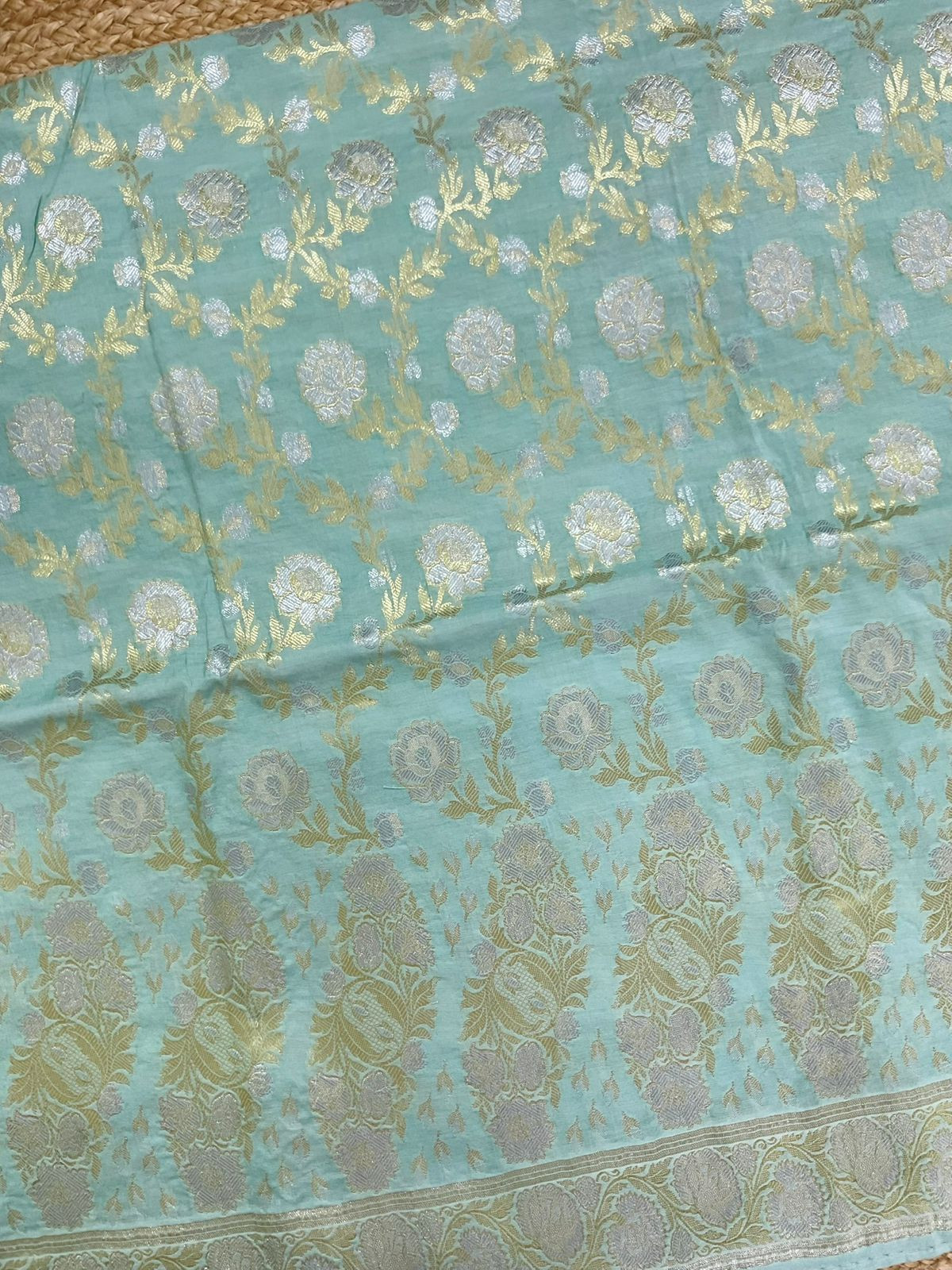Soft Chanderi Banarasi Weaved Suit - Blue