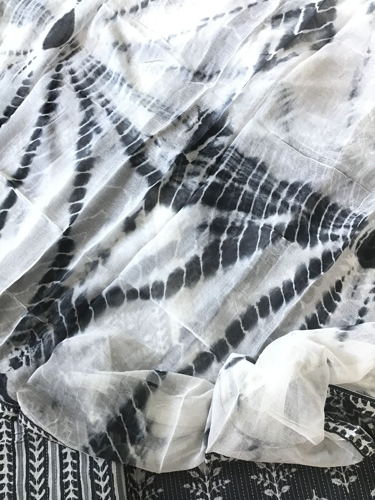 Pure Cotton Printed Embroidered Suit - Grey