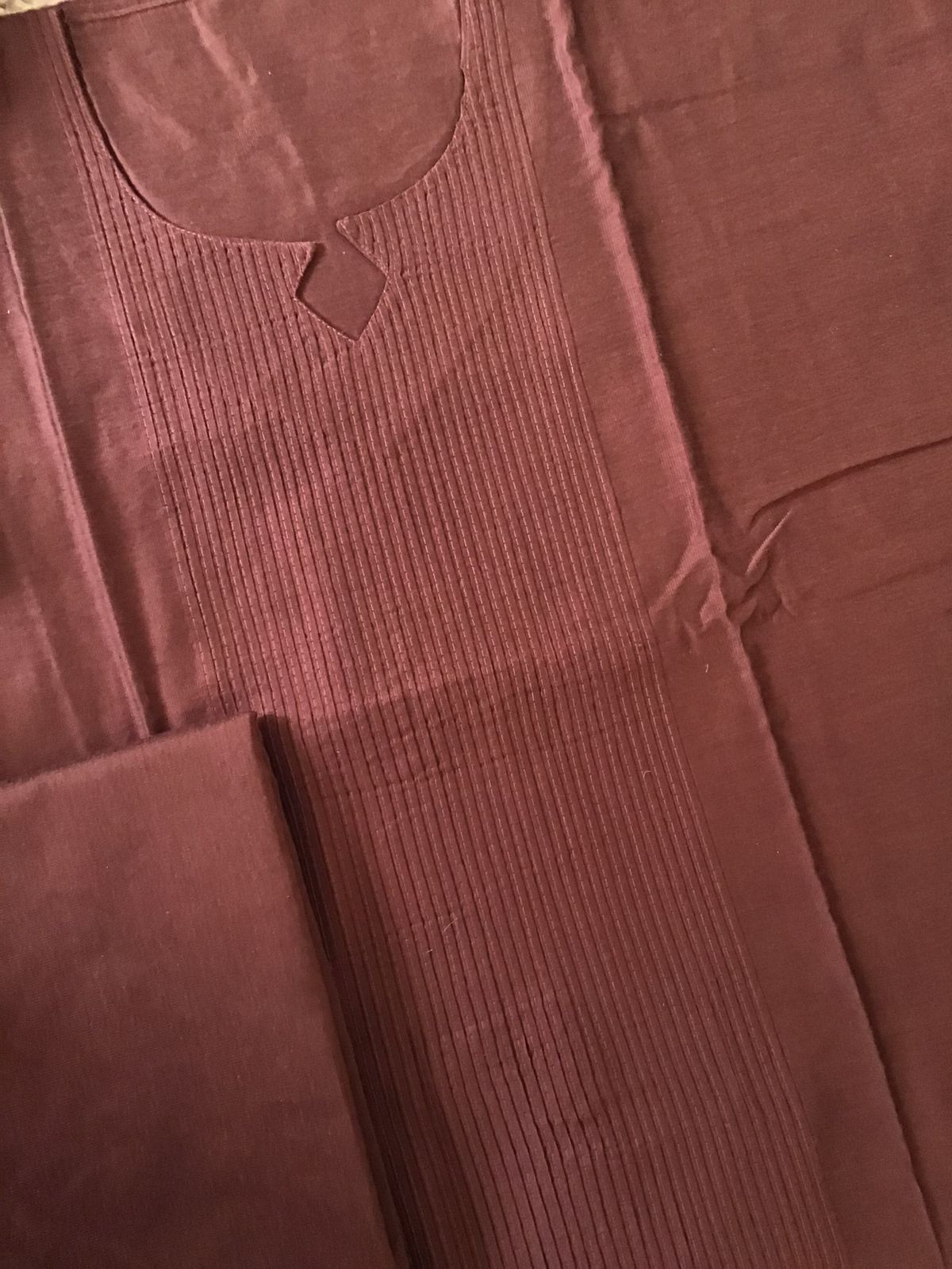 Pure Cotton Silk Kalamkari Printed Embroidered Suit - Brown