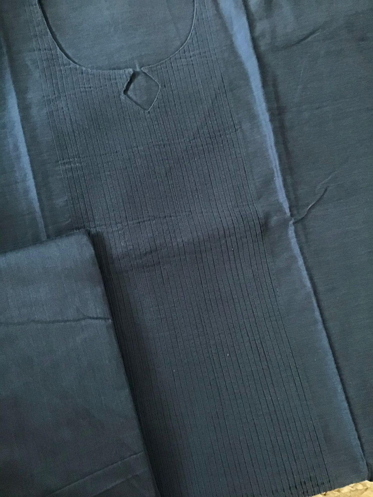 Pure Cotton Silk Kalamkari Printed Embroidered Suit - Grey