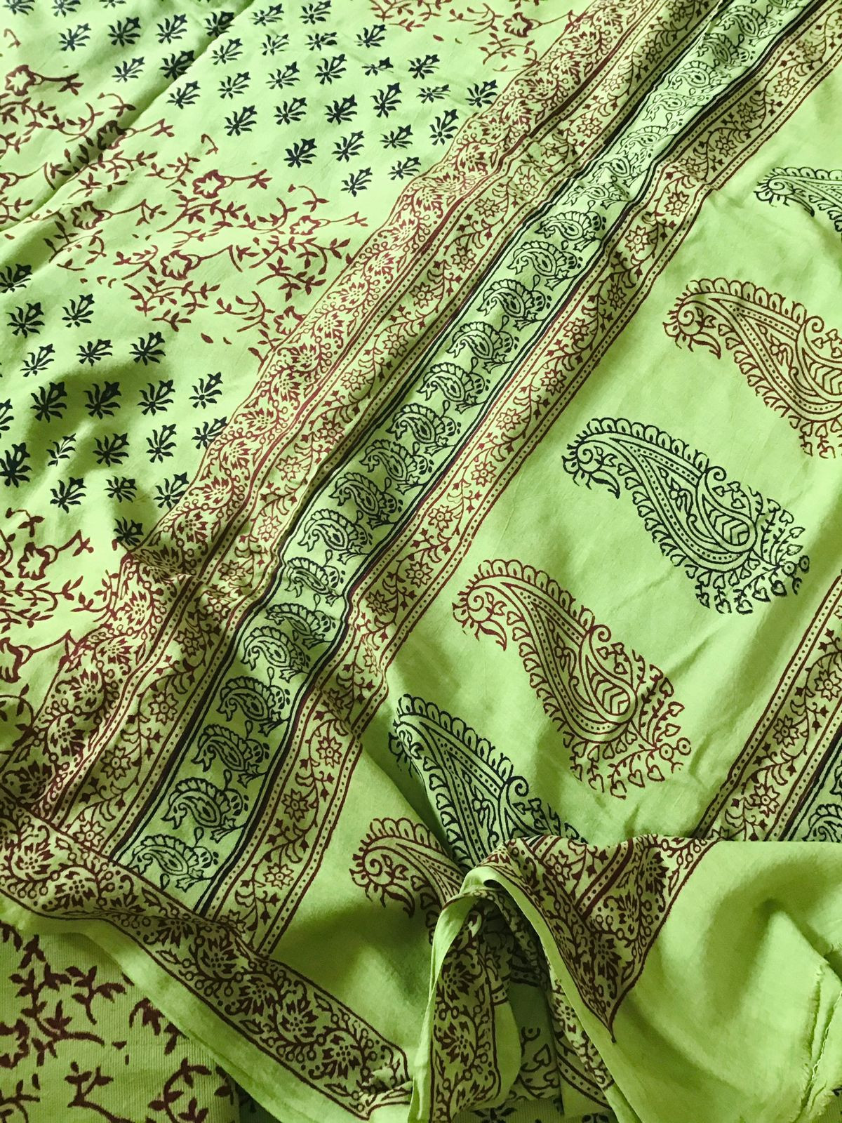 Pure Cudroy Cotton Bagh Printed Suit - Green