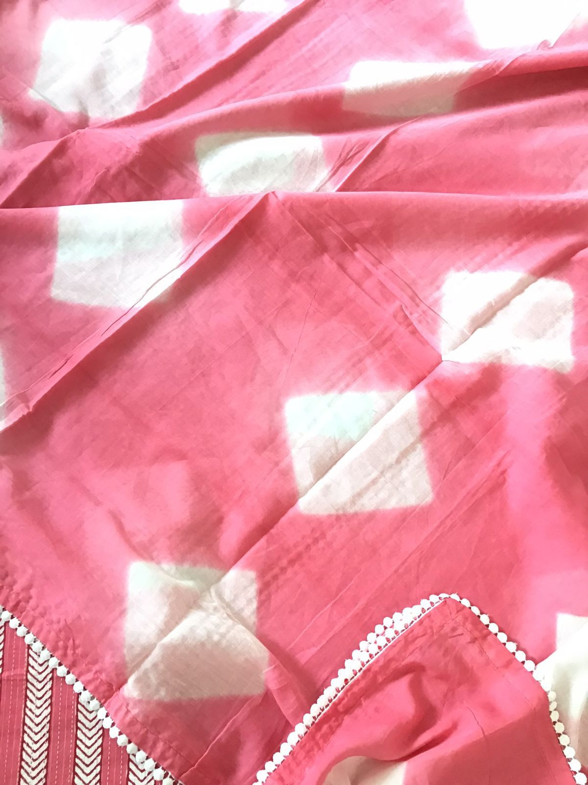 Pure Cotton Printed Embroidered Suit - Pink