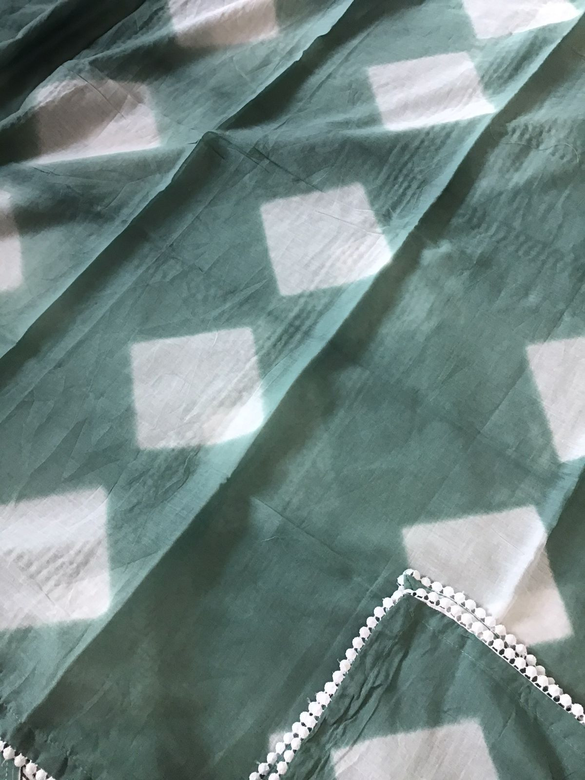 Pure Cotton Printed Embroidered Suit - Green