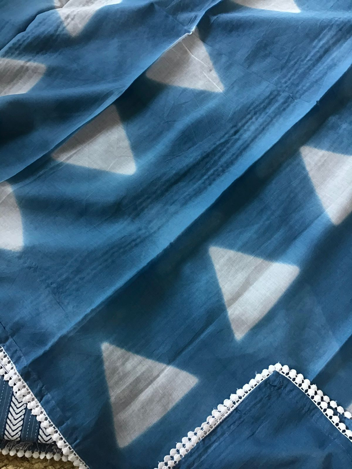 Pure Cotton Printed Embroidered Suit - Blue