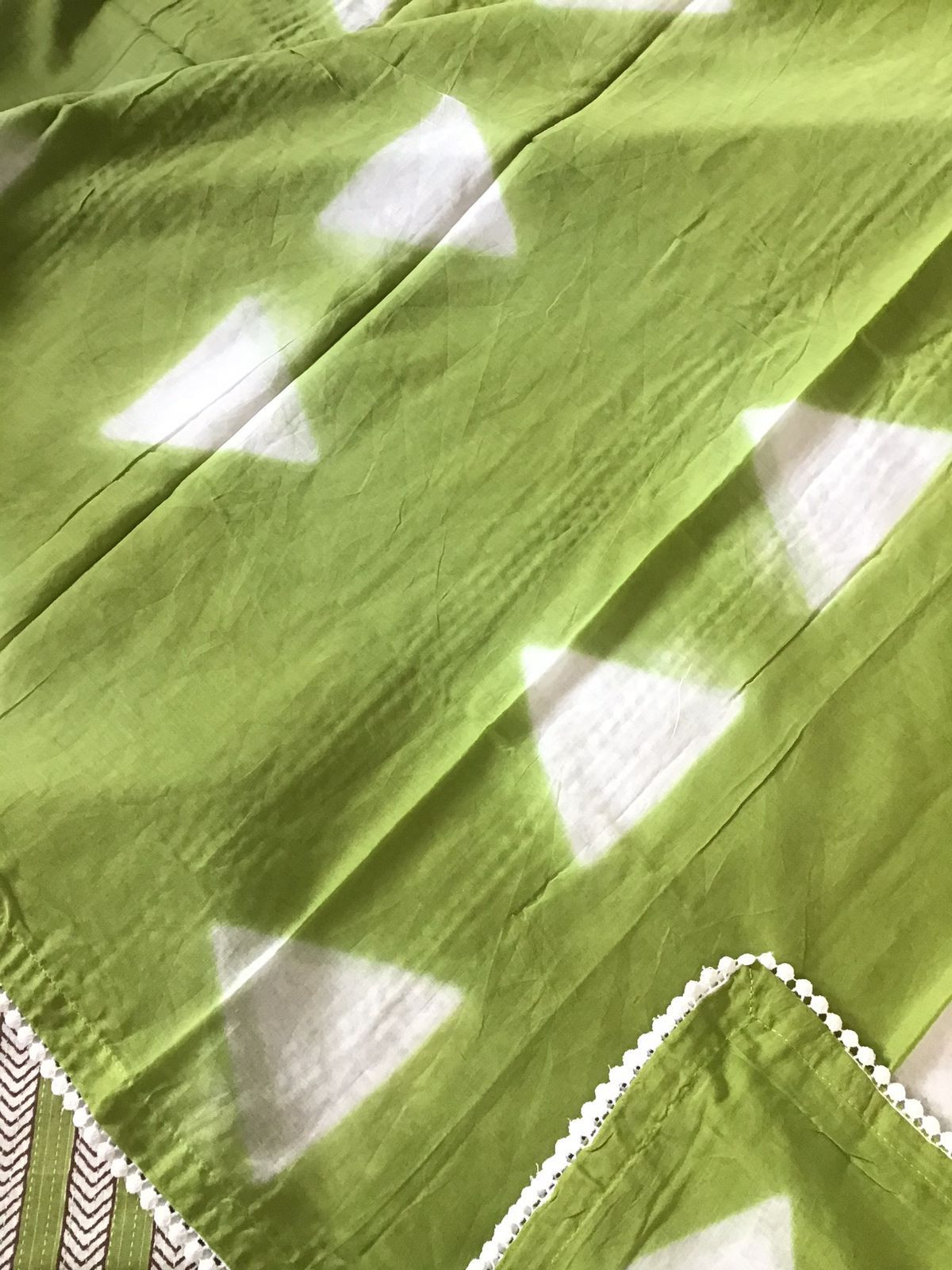 Pure Cotton Printed Embroidered Suit - Green