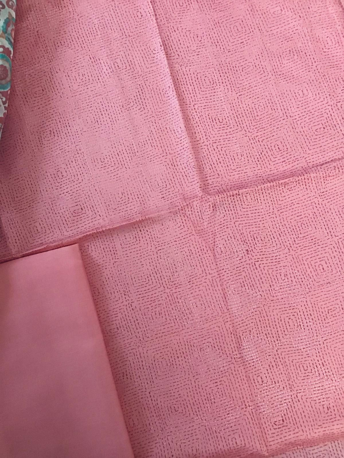 Pure Jaam Cotton Printed Embroidered Suit - Pink