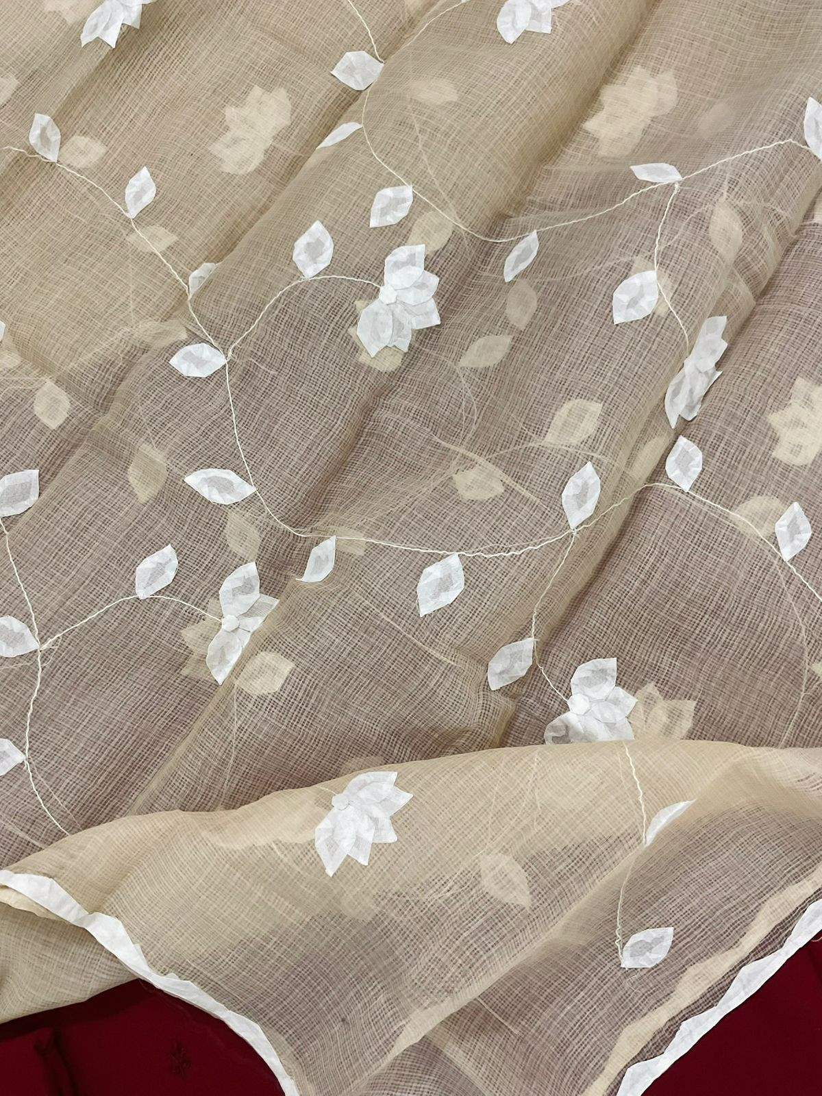 Pure Century Cotton Embroidered Suit - Maroon