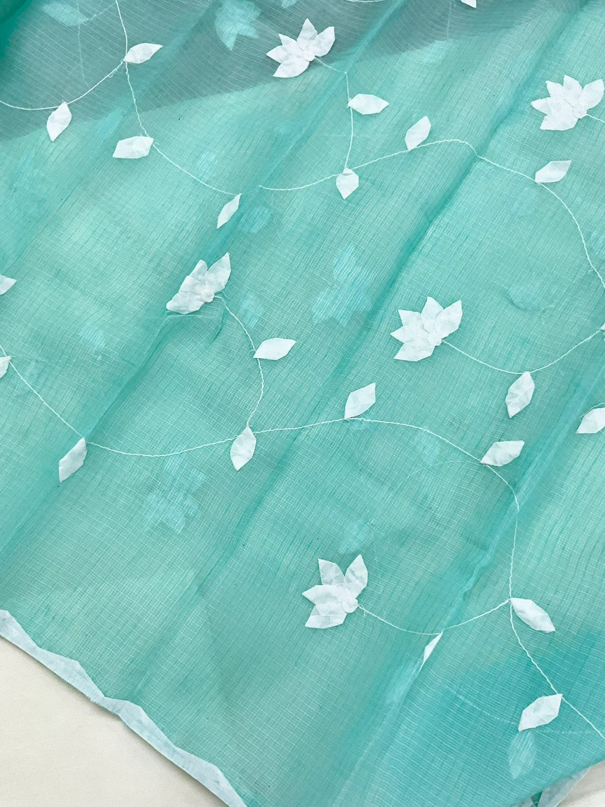 Pure Century Cotton Embroidered Suit - Off White